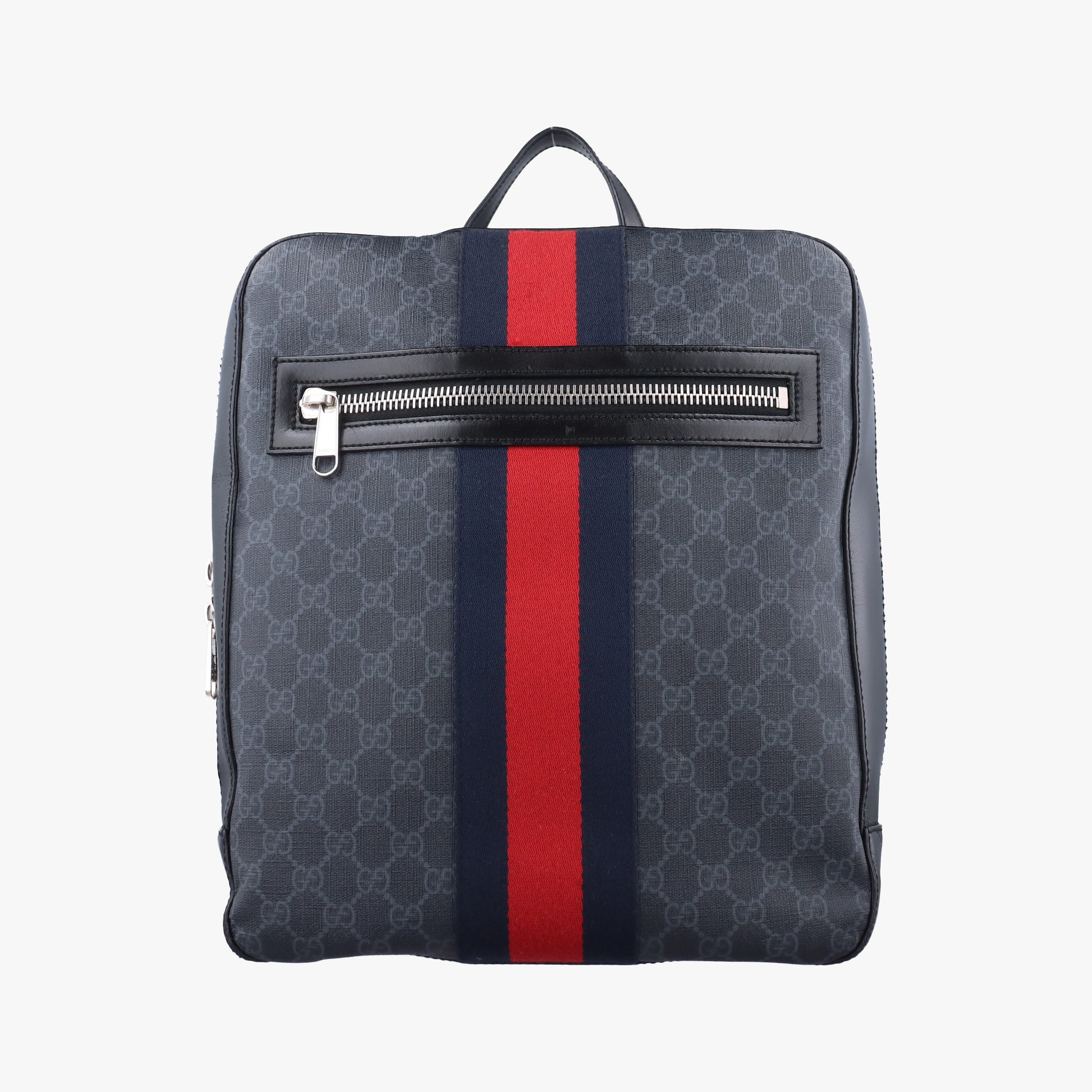 GG Supreme Black PVC coated canvas x Leather 478324 E022330433GGスプリーム ブラック PVCコーティングキャンバス x レザー 478324 E022330433