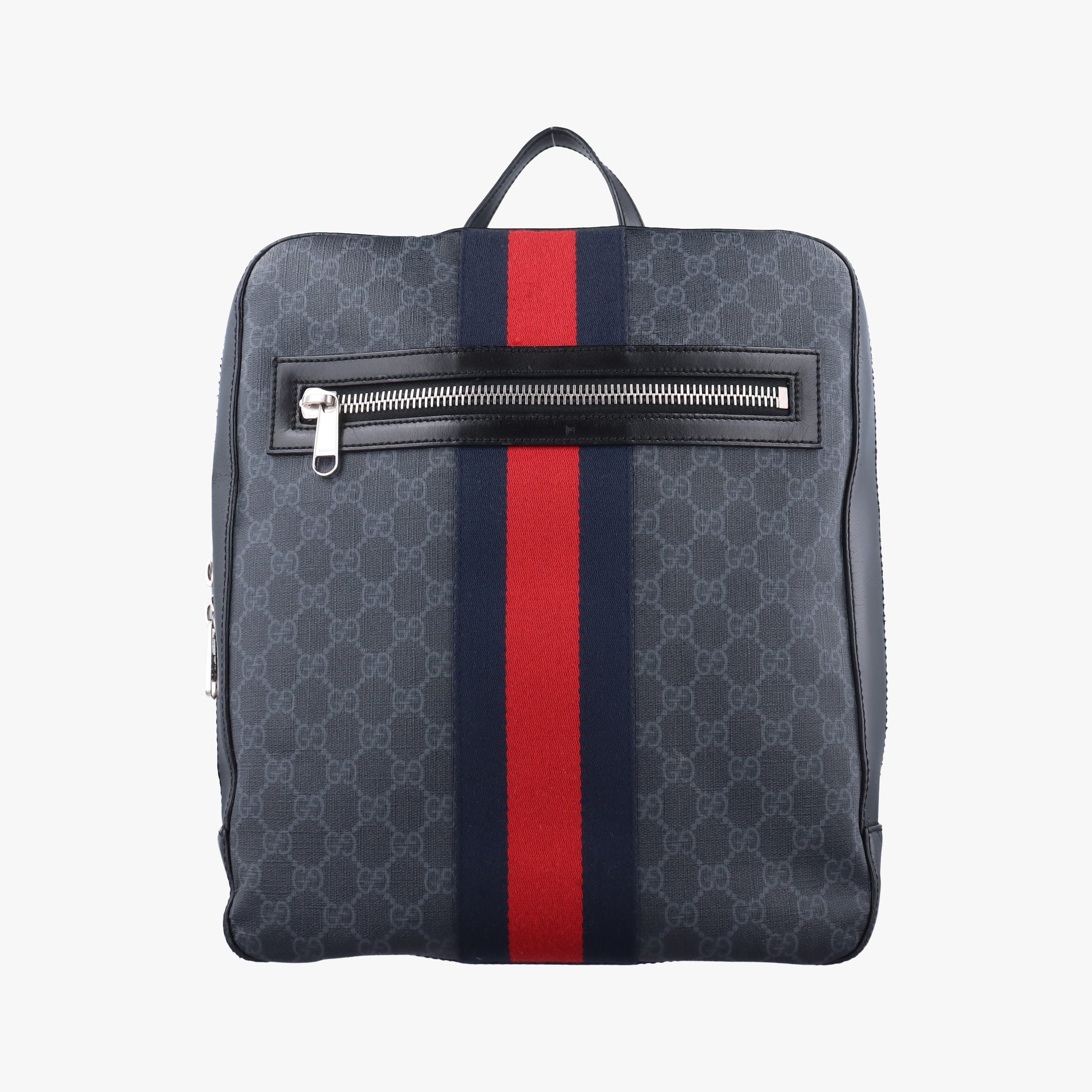 GG Supreme Black PVC coated canvas x Leather 478324 E022330433GGスプリーム ブラック PVCコーティングキャンバス x レザー 478324 E022330433