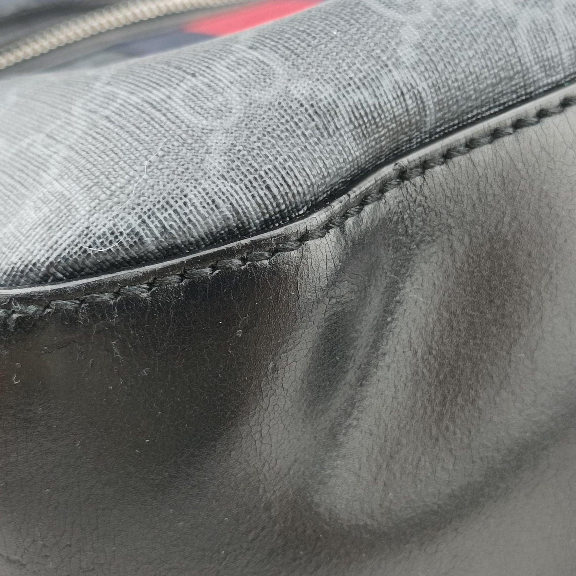 GG Supreme Black PVC coated canvas x Leather 478324 E022330433GGスプリーム ブラック PVCコーティングキャンバス x レザー 478324 E022330433