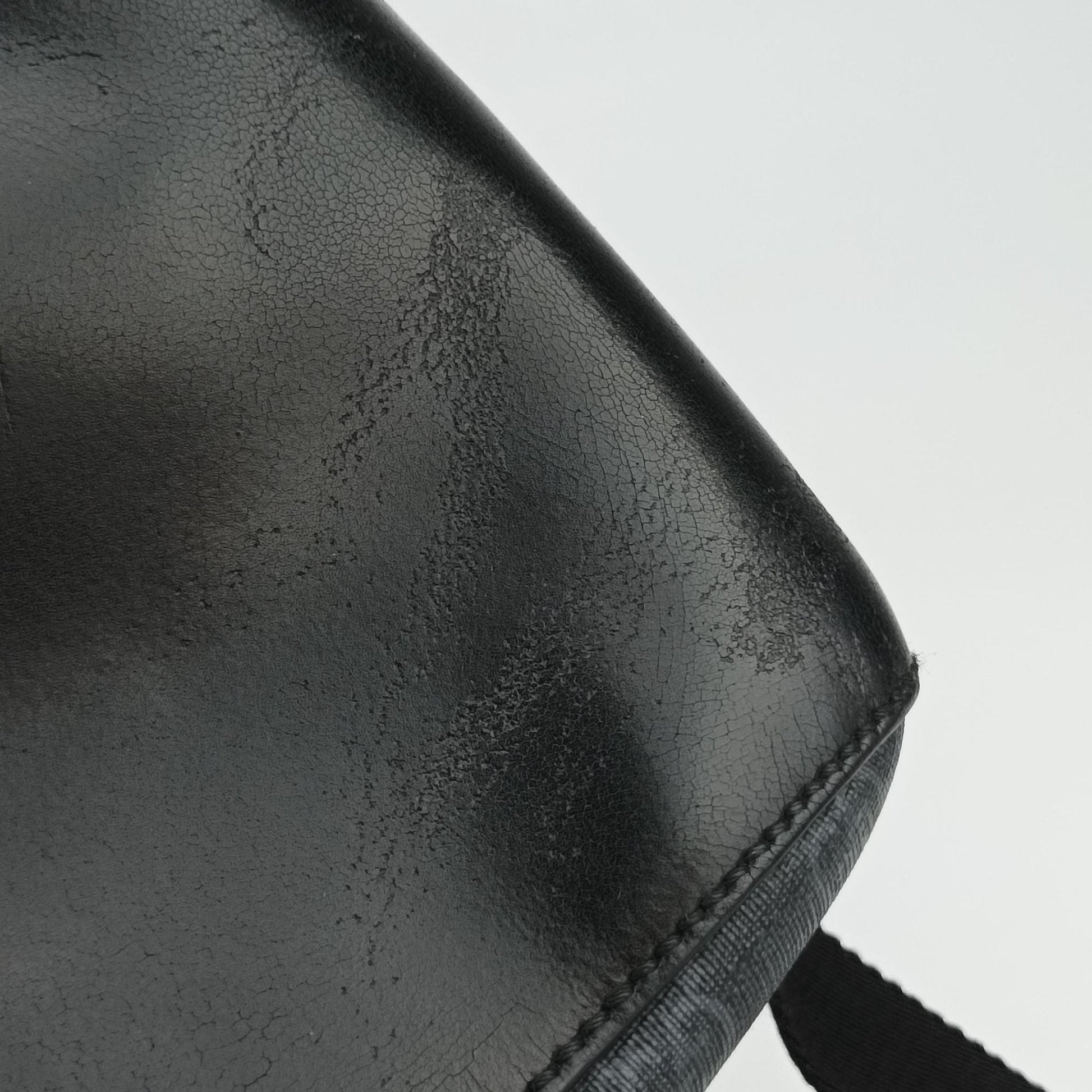 GG Supreme Black PVC coated canvas x Leather 478324 E022330433GGスプリーム ブラック PVCコーティングキャンバス x レザー 478324 E022330433