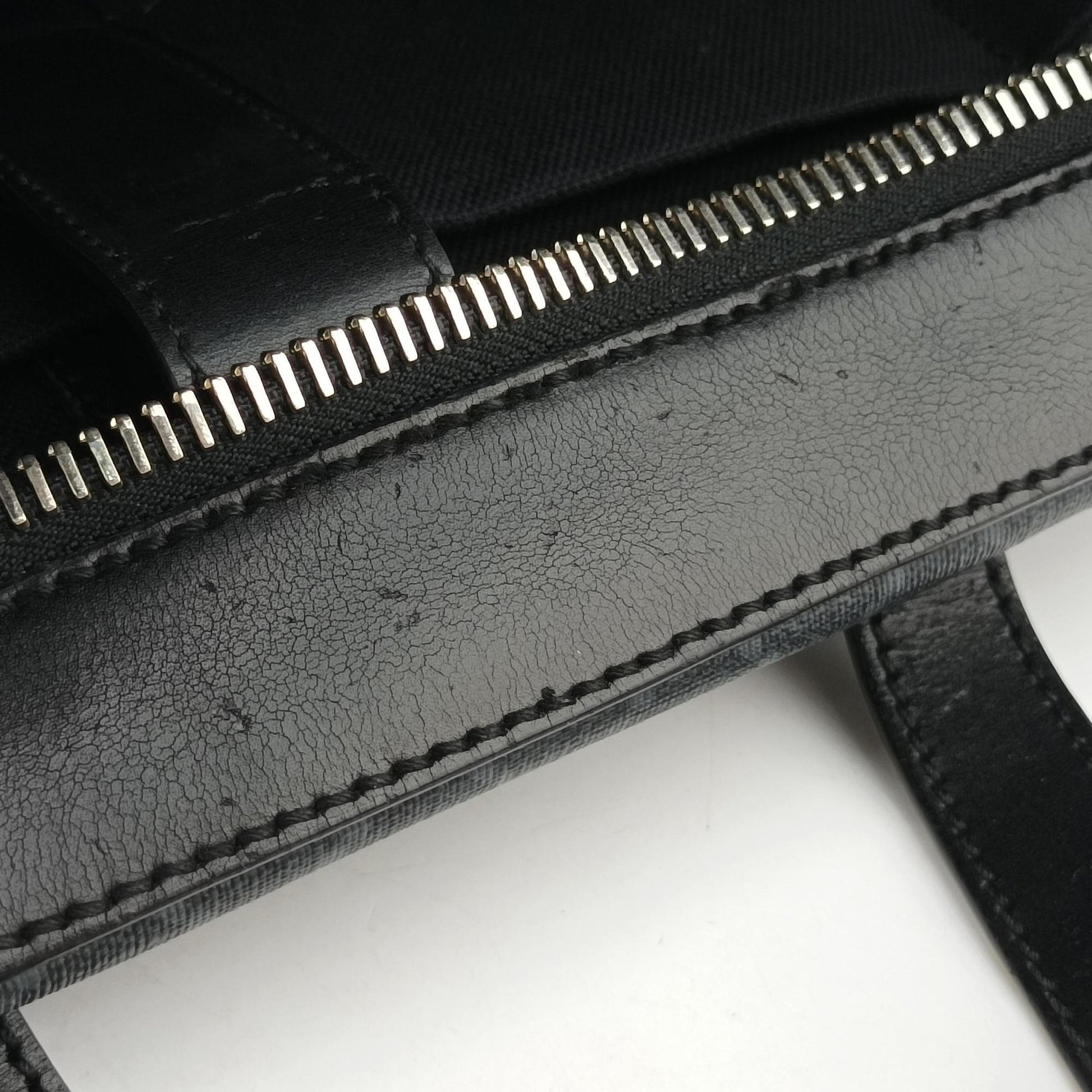 GG Supreme Black PVC coated canvas x Leather 478324 E022330433GGスプリーム ブラック PVCコーティングキャンバス x レザー 478324 E022330433
