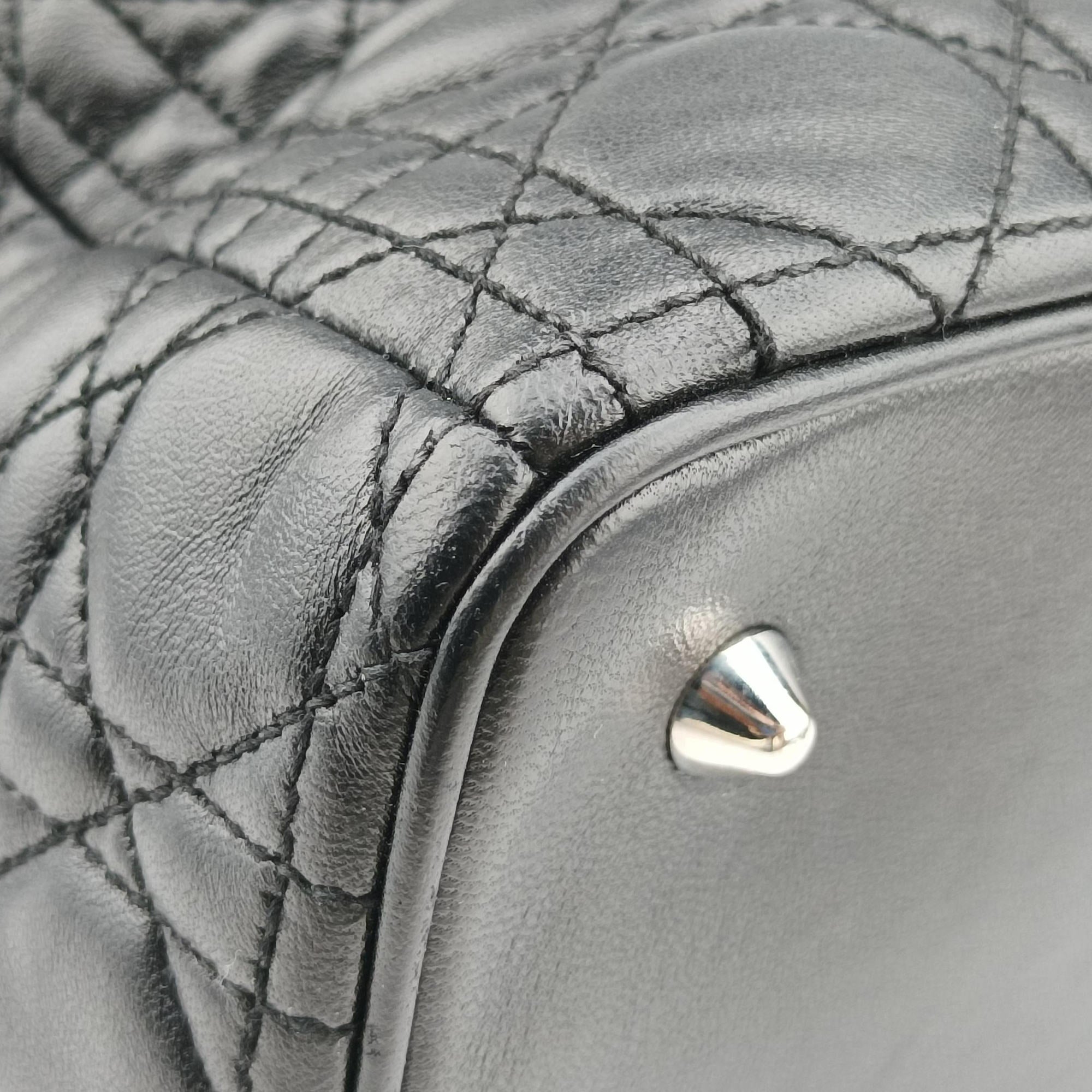 Lady Dior Black lambskin 16-MA-0049レディディオール ブラック ラムスキン 16-MA-0049