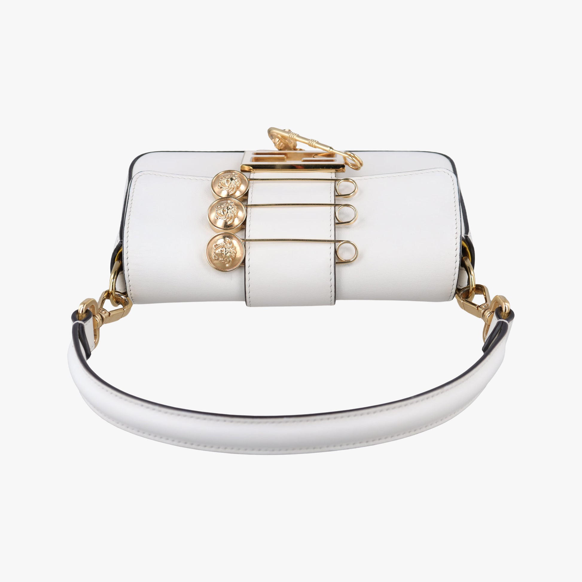 Fendace Brooch Mini Baguette White Leather 8BS066 8BS066-AJT6-228-10429フェンダース ブローチ ミニバゲット ホワイト レザー 8BS066 8BS066-AJT6-228-10429