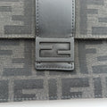 FF Logo Baguette slim Black x Gray canvas×Leather 7M0295 7M0295 A9ZL 218-0059FFロゴ バゲット スリム ブラック×グレー キャンバス ×レザー 7M0295 7M0295 A9ZL 218-0059