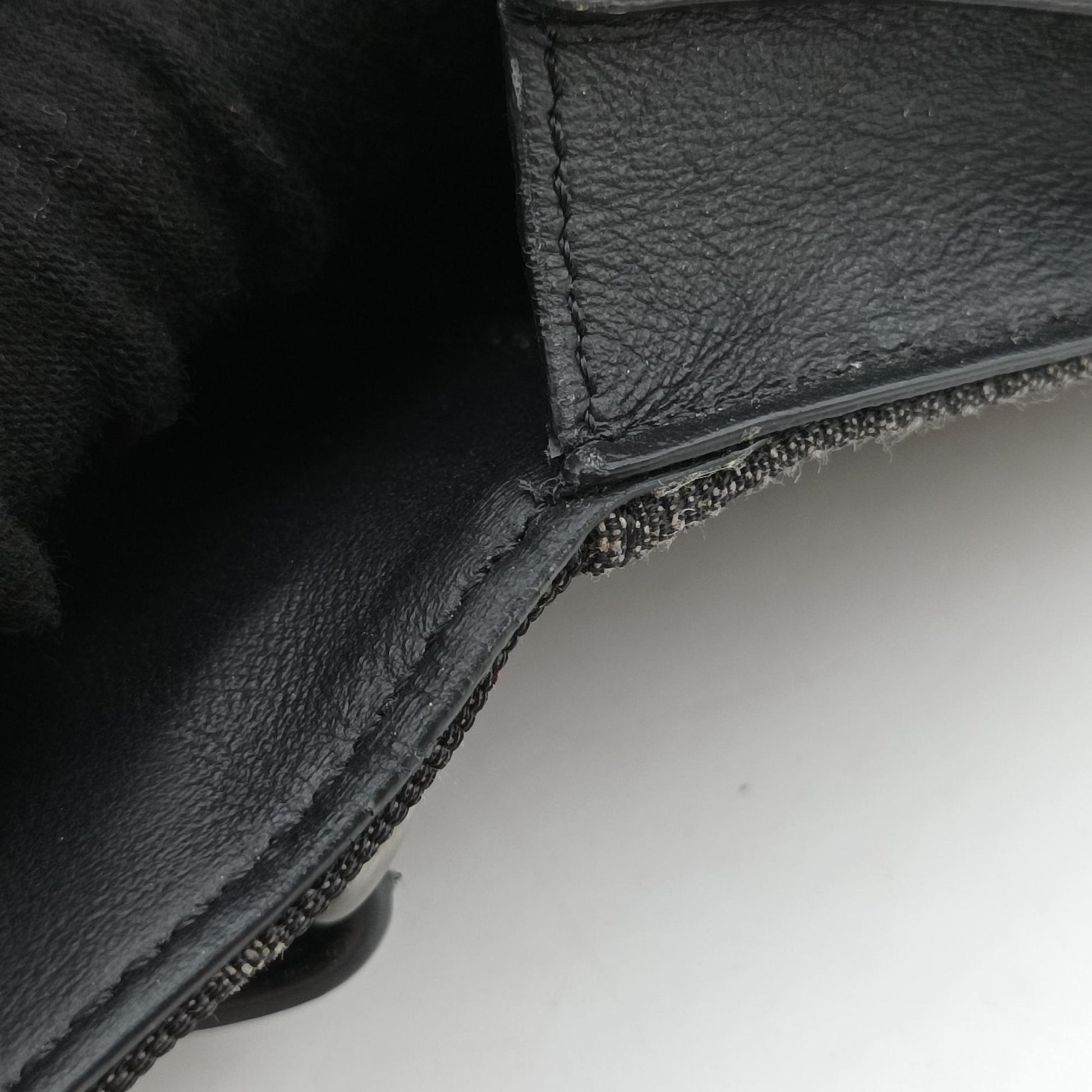 FF Logo Baguette slim Black x Gray canvas×Leather 7M0295 7M0295 A9ZL 218-0059FFロゴ バゲット スリム ブラック×グレー キャンバス ×レザー 7M0295 7M0295 A9ZL 218-0059