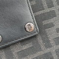 FF Logo Baguette slim Black x Gray canvas×Leather 7M0295 7M0295 A9ZL 218-0059FFロゴ バゲット スリム ブラック×グレー キャンバス ×レザー 7M0295 7M0295 A9ZL 218-0059
