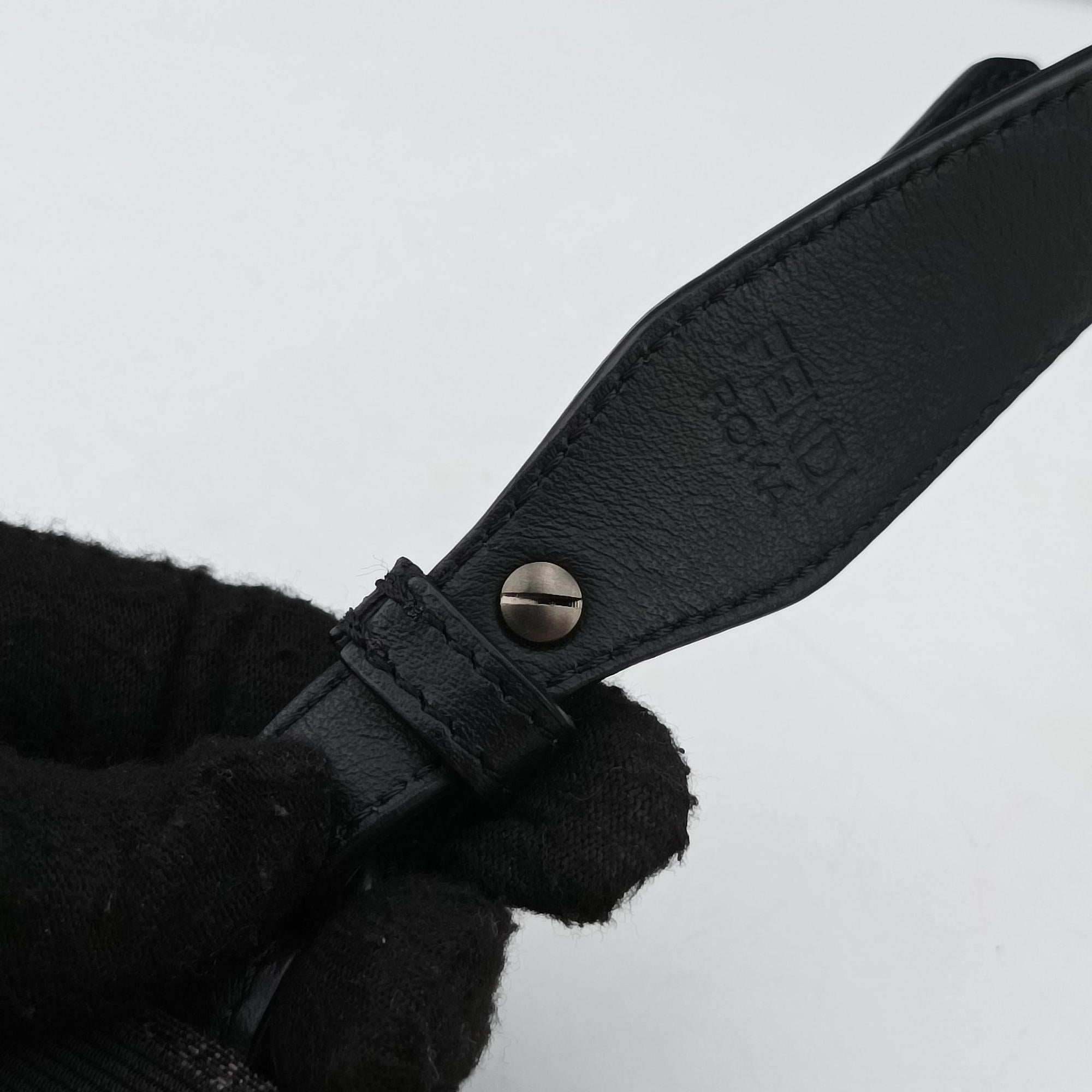 FF Logo Baguette slim Black x Gray canvas×Leather 7M0295 7M0295 A9ZL 218-0059FFロゴ バゲット スリム ブラック×グレー キャンバス ×レザー 7M0295 7M0295 A9ZL 218-0059