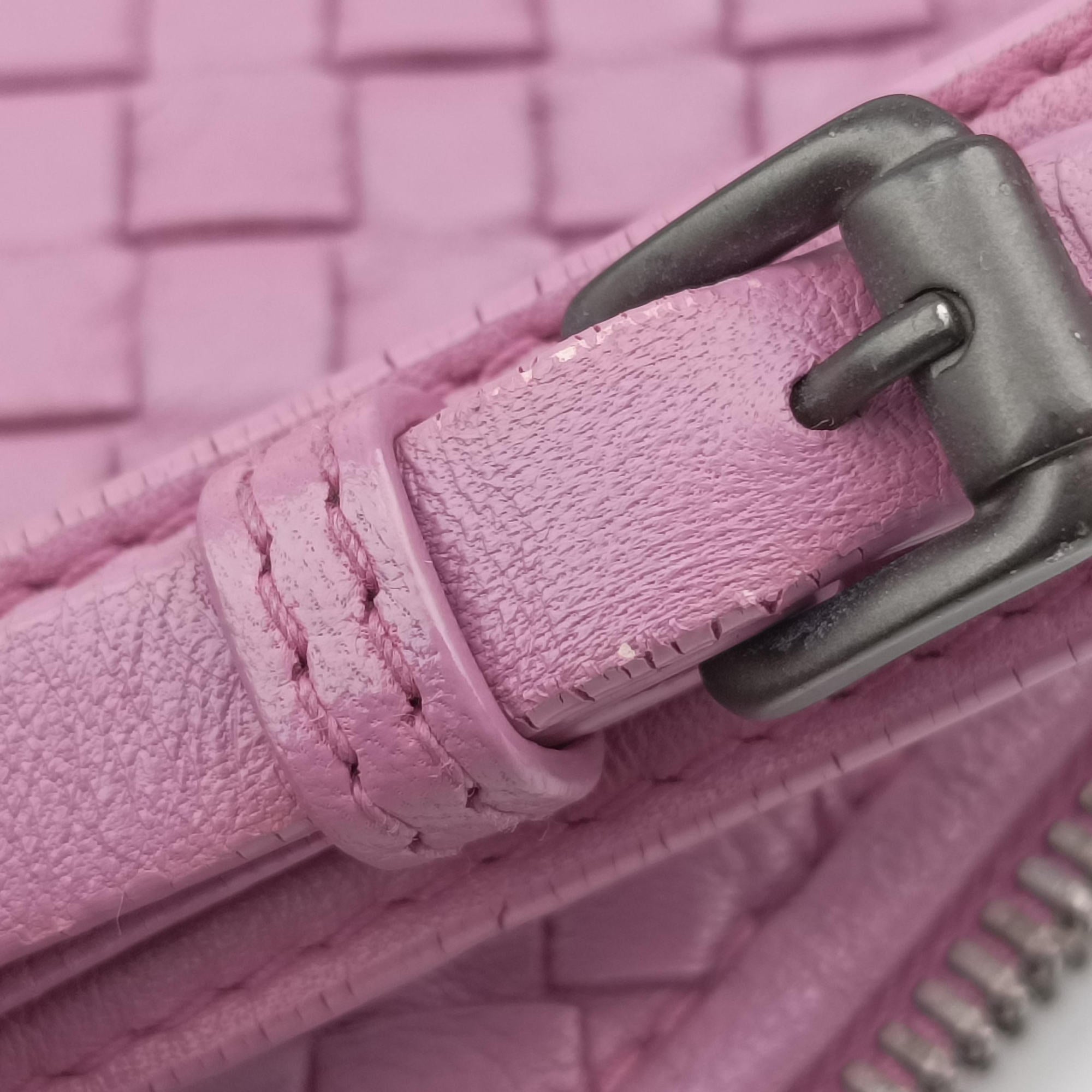 NODINI Intrecciato Purple lambskin B07187348Wノディーニ イントレチャート パープル ラムスキン B07187348W