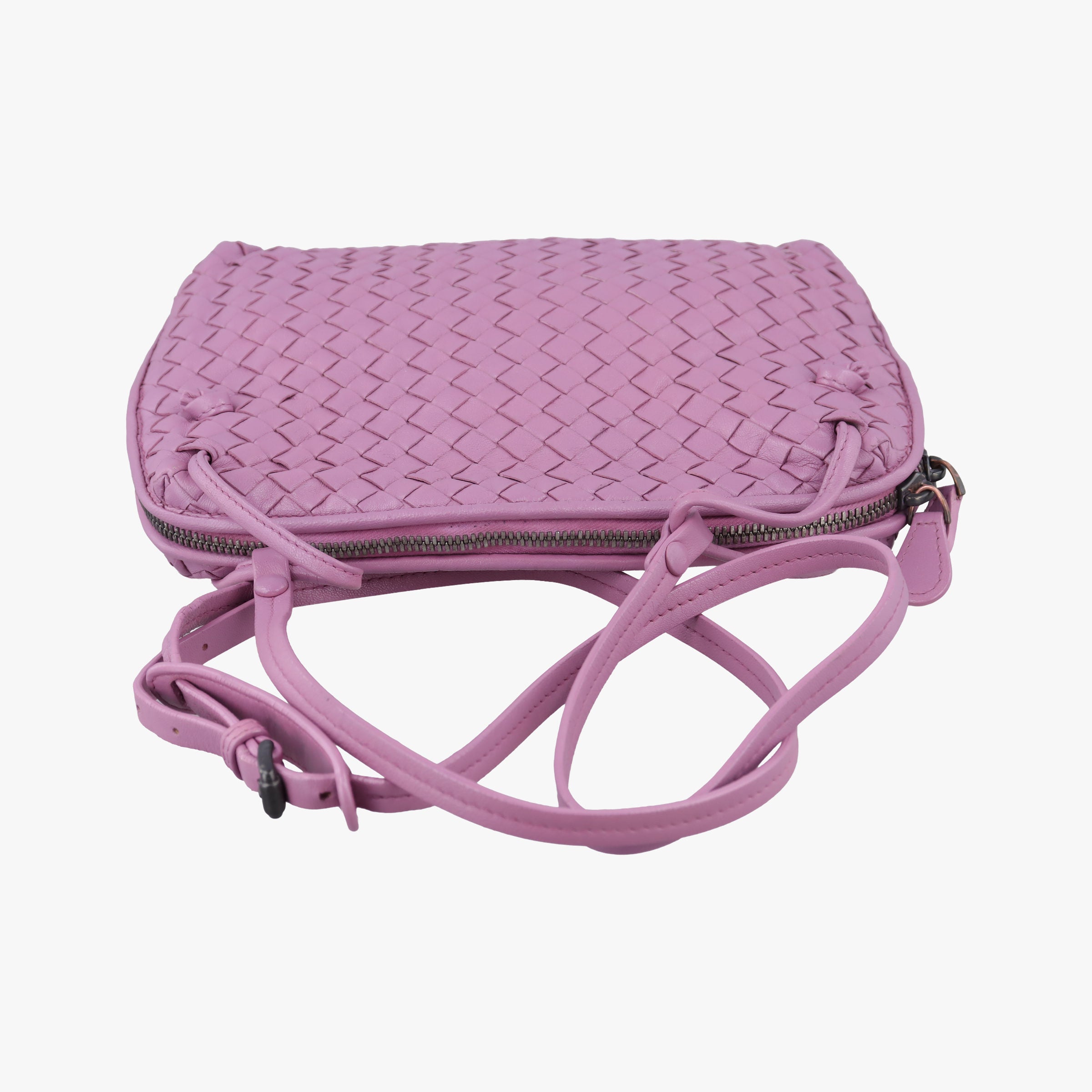 NODINI Intrecciato Purple lambskin B07187348Wノディーニ イントレチャート パープル ラムスキン B07187348W