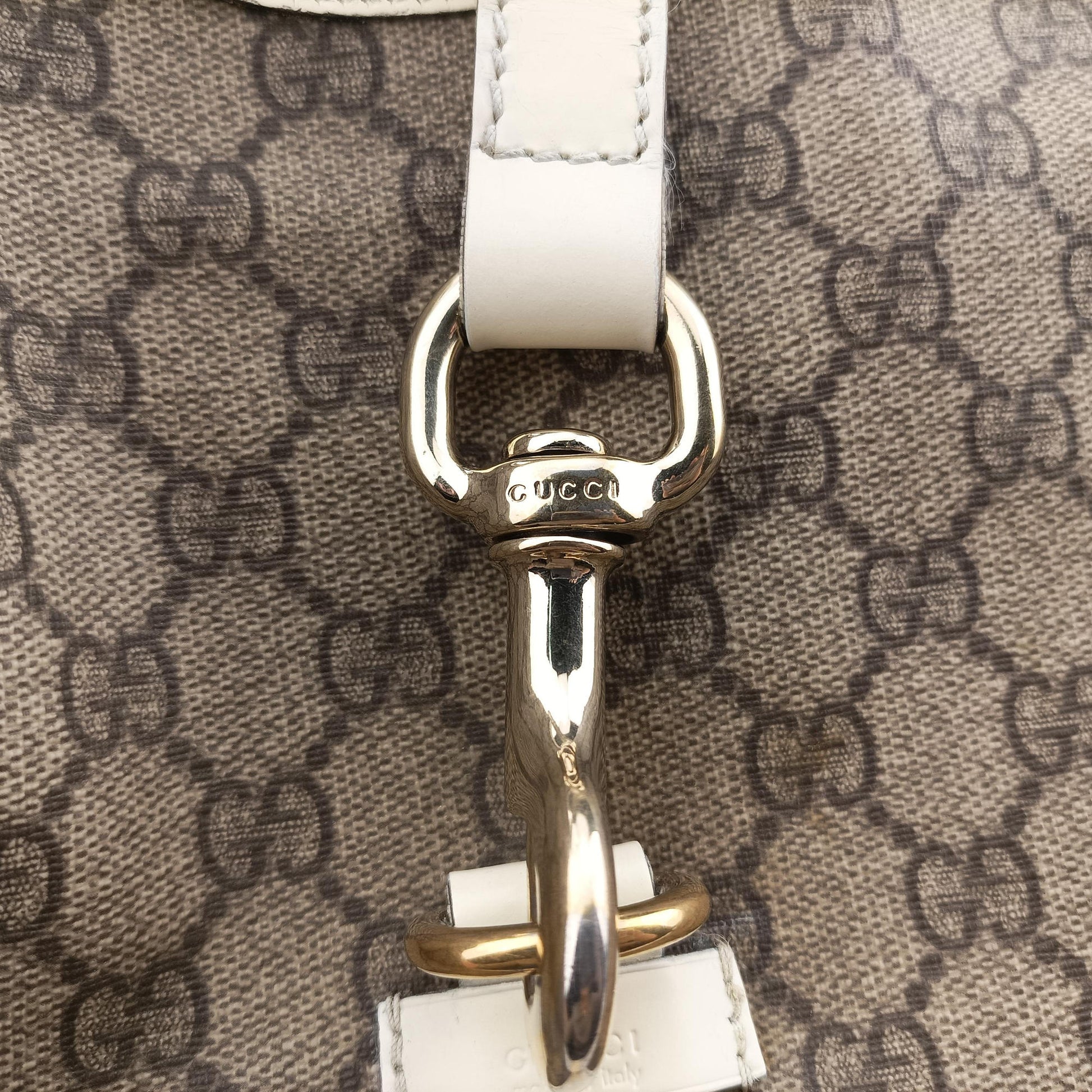 Jackie Brown×White Leather×PVC coated canvas 203493 D4507439ジャッキー ブラウン×ホワイト レザー×PVCコーティングキャンバス 203493 D4507439