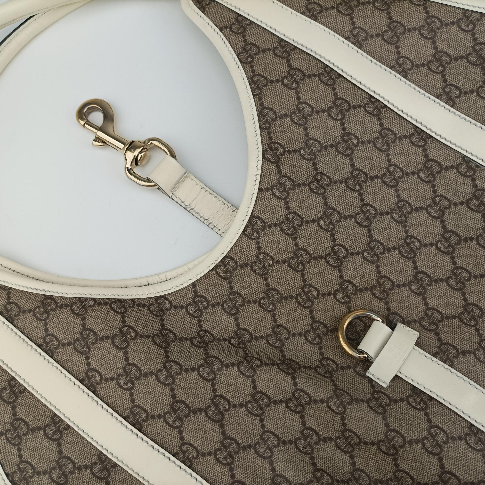 Jackie Brown×White Leather×PVC coated canvas 203493 D4507439ジャッキー ブラウン×ホワイト レザー×PVCコーティングキャンバス 203493 D4507439