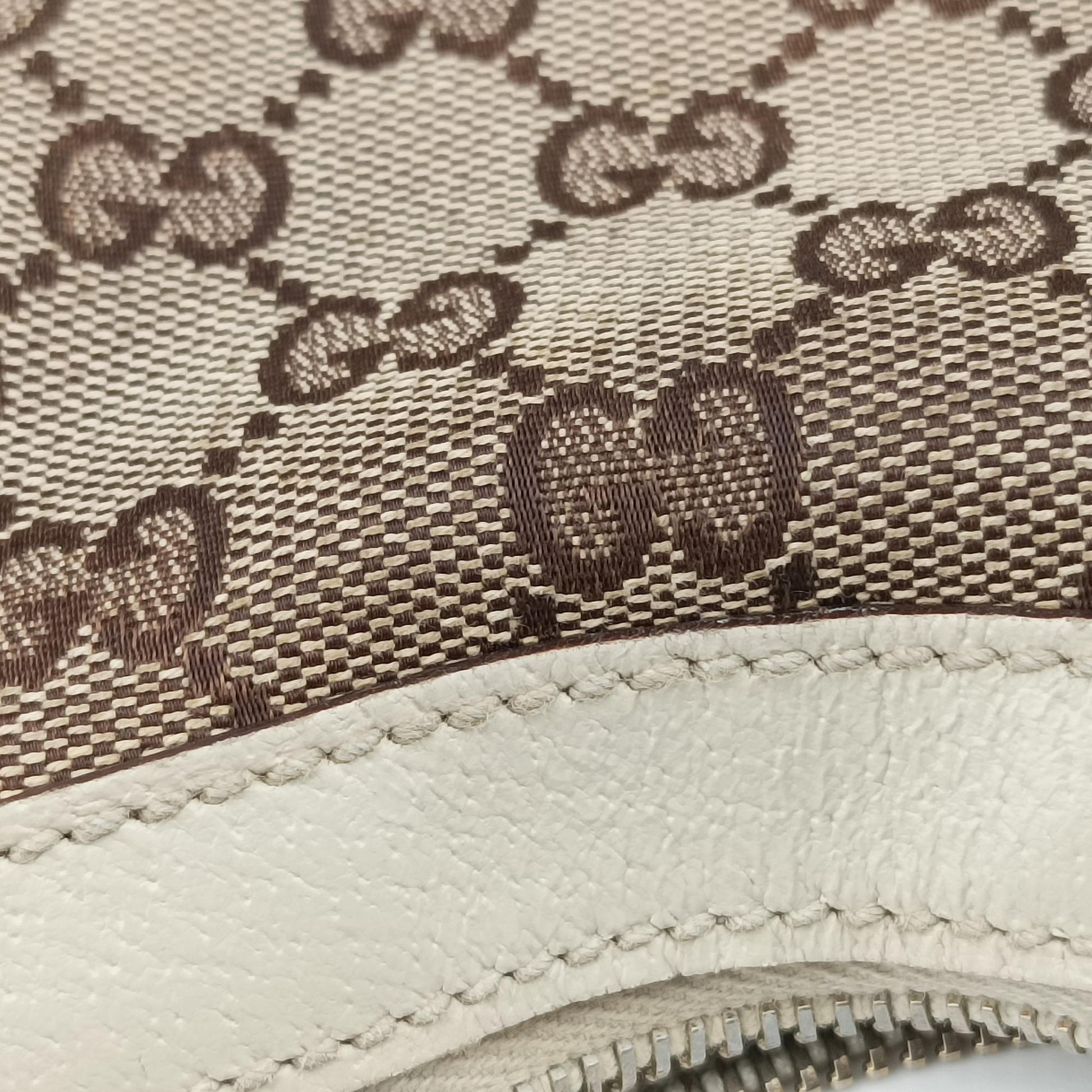 Charmy Hobo beige×White Canvas×Leather 153010 チャーミーホーボー ベージュ×ホワイト キャンバス×レザー 153010 