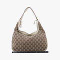 Charmy Hobo beige×White Canvas×Leather 153010 チャーミーホーボー ベージュ×ホワイト キャンバス×レザー 153010 