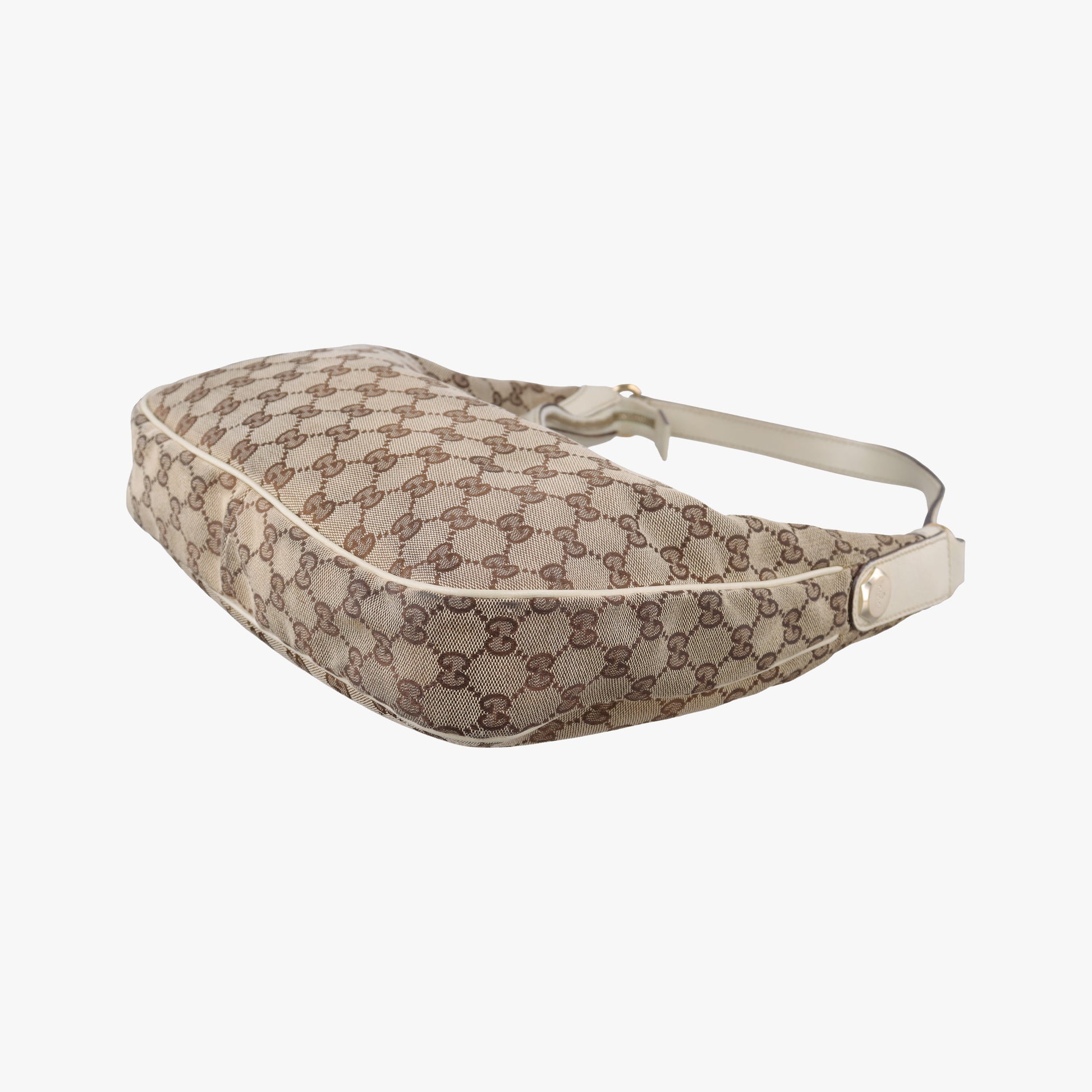 Charmy Hobo beige×White Canvas×Leather 153010 チャーミーホーボー ベージュ×ホワイト キャンバス×レザー 153010 