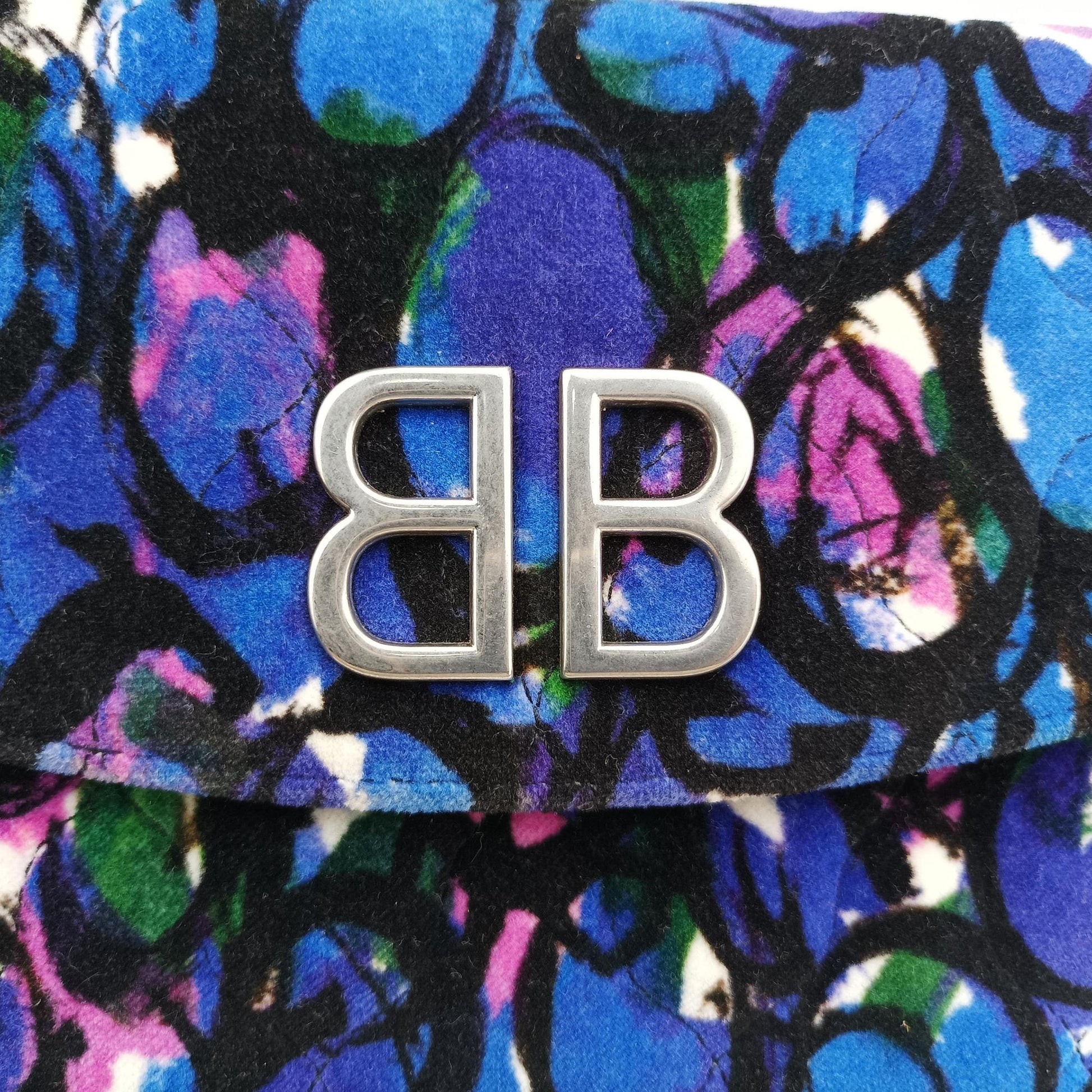 Floral Print BB Wallet Chain purple×Multicolour Velvet 561507·4267·X·568008フローラルプリント ビービー ウォレット チェーン パープル×マルチカラー ベルベット 561507·4267·X·568008