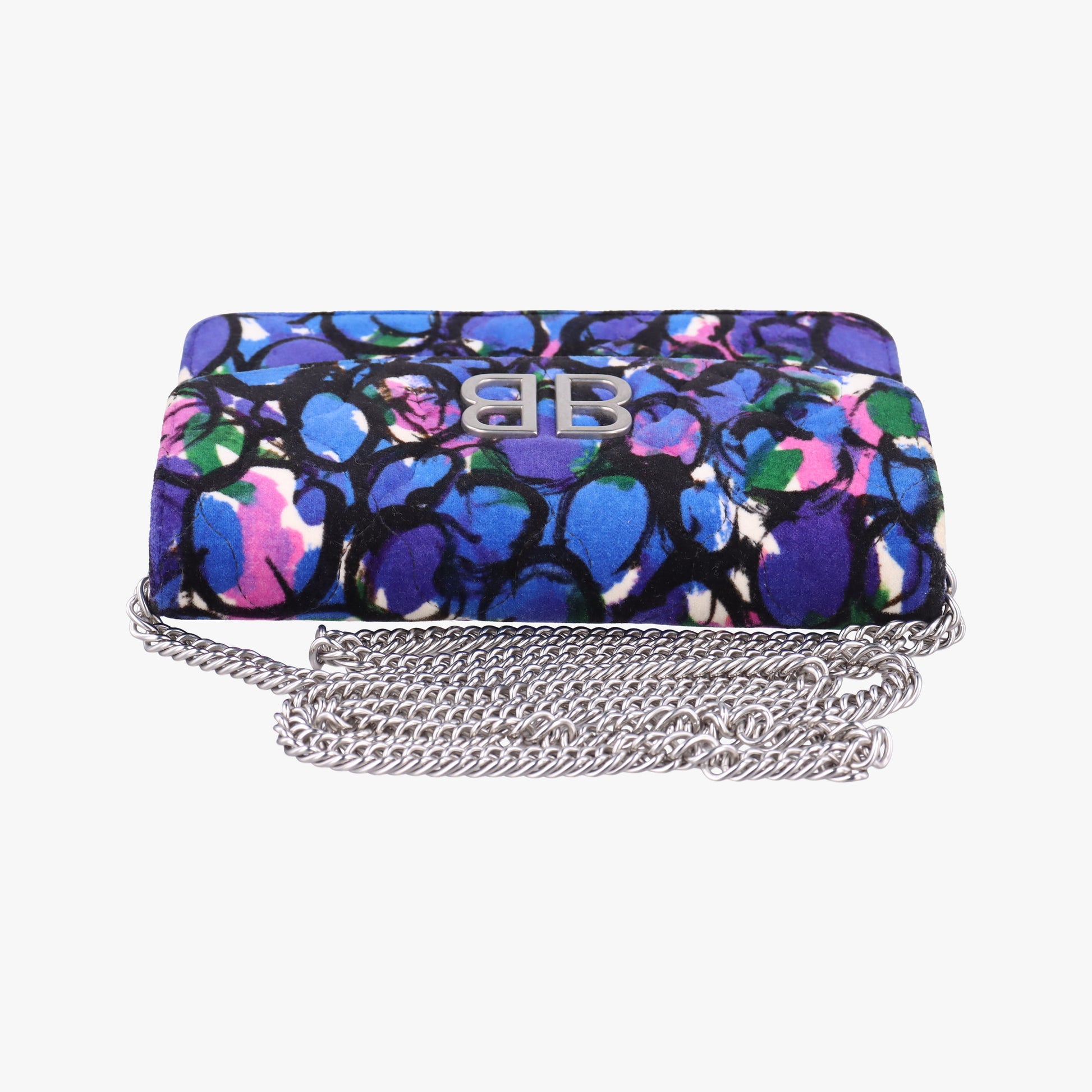 Floral Print BB Wallet Chain purple×Multicolour Velvet 561507·4267·X·568008フローラルプリント ビービー ウォレット チェーン パープル×マルチカラー ベルベット 561507·4267·X·568008