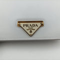 triangle logo White SAFFIANO Leather 1BP006 62Bトライアングルロゴ ホワイト サフィアーノレザー 1BP006 62B