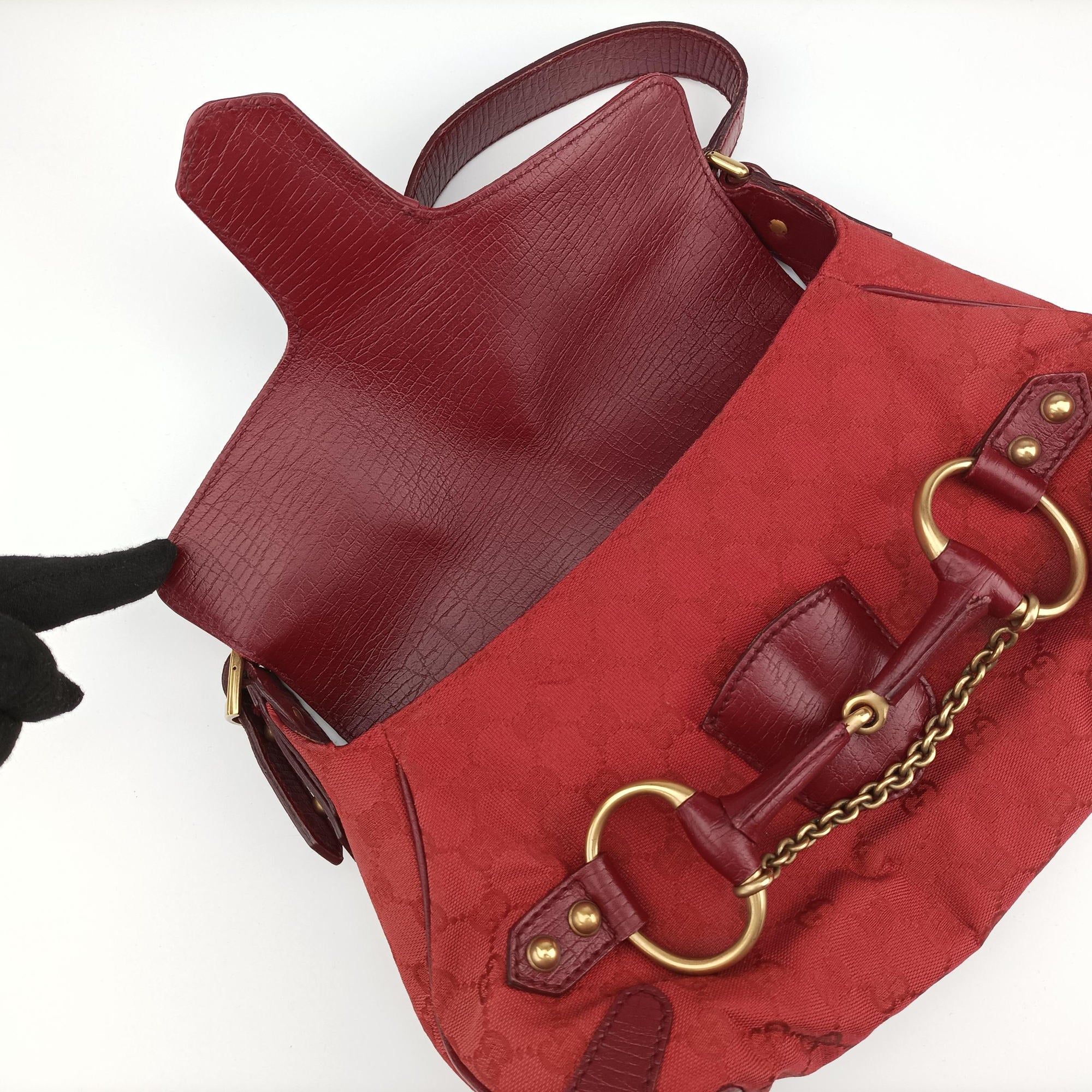 Horsebit Red canvas×Leather 114915 ホースビット レッド キャンバス×レザー 114915 