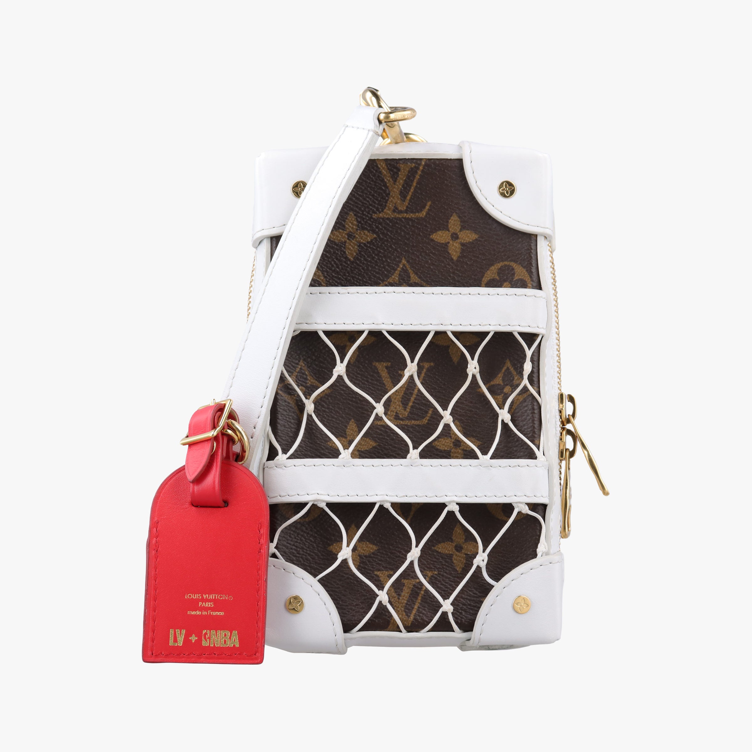 LVxNBA Soft Trunk Phone Box brown×white Monogram Canvas×calf leather M80102 TJ4250LVxNBA ソフトトランク フォーンボックス モノグラム/ブラウン×ホワイト モノグラムキャンバス×カーフレザー M80102 TJ4250