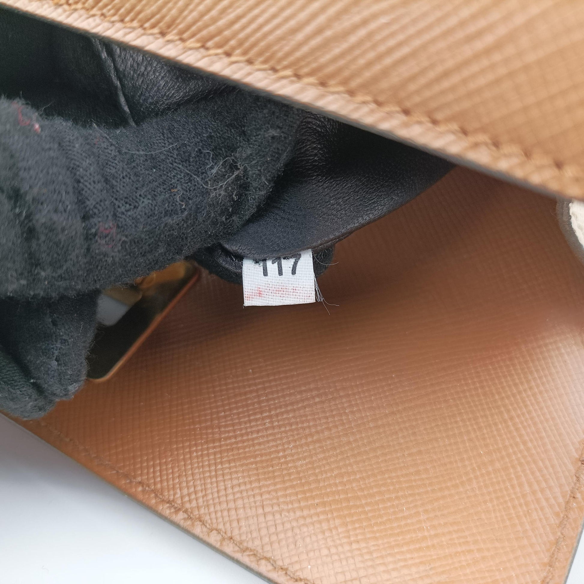 Bicolor Box Brown×White Saffiano Leather 117バイカラーボックス ブラウン×ホワイト サフィアーノレザー 117