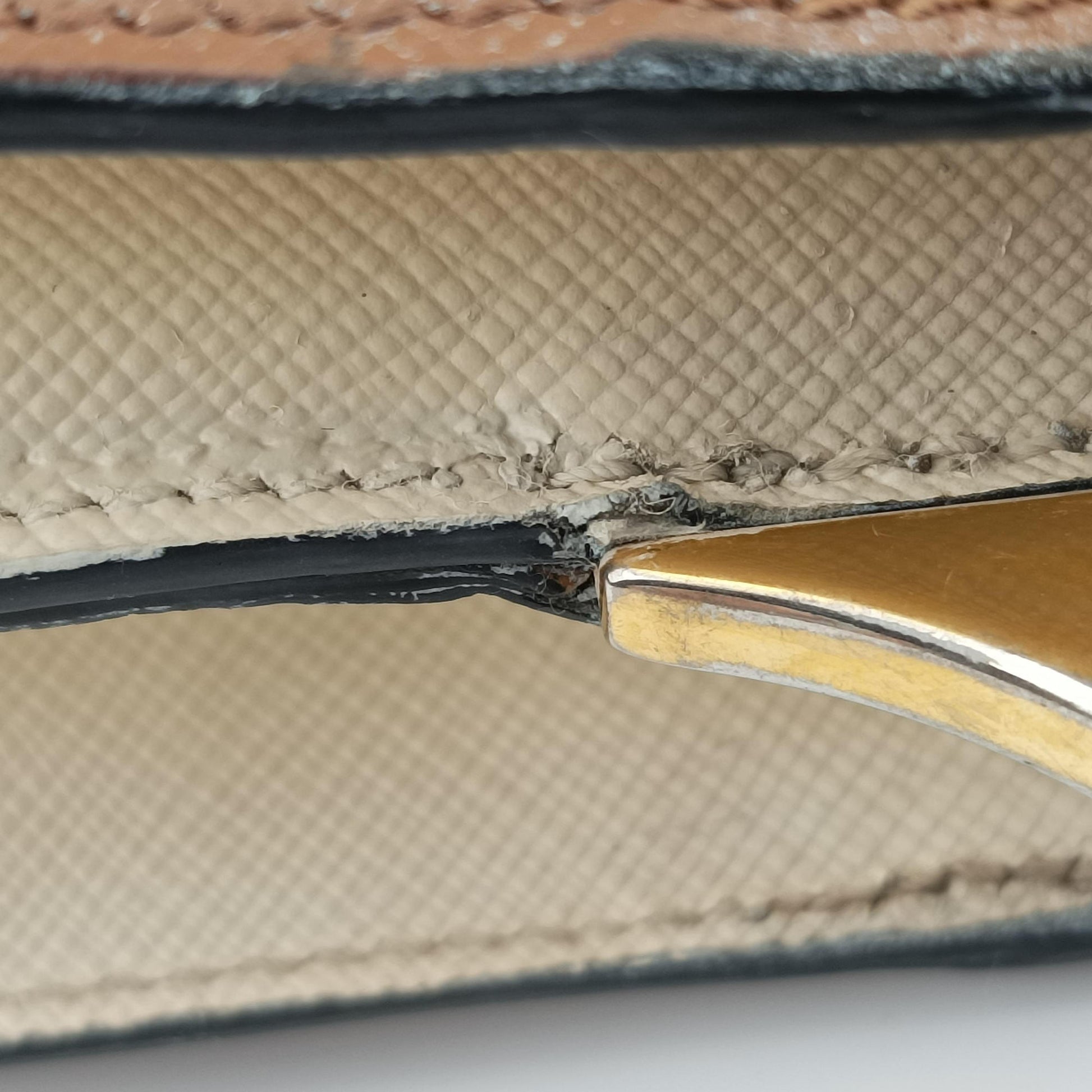 Bicolor Box Brown×White Saffiano Leather 117バイカラーボックス ブラウン×ホワイト サフィアーノレザー 117