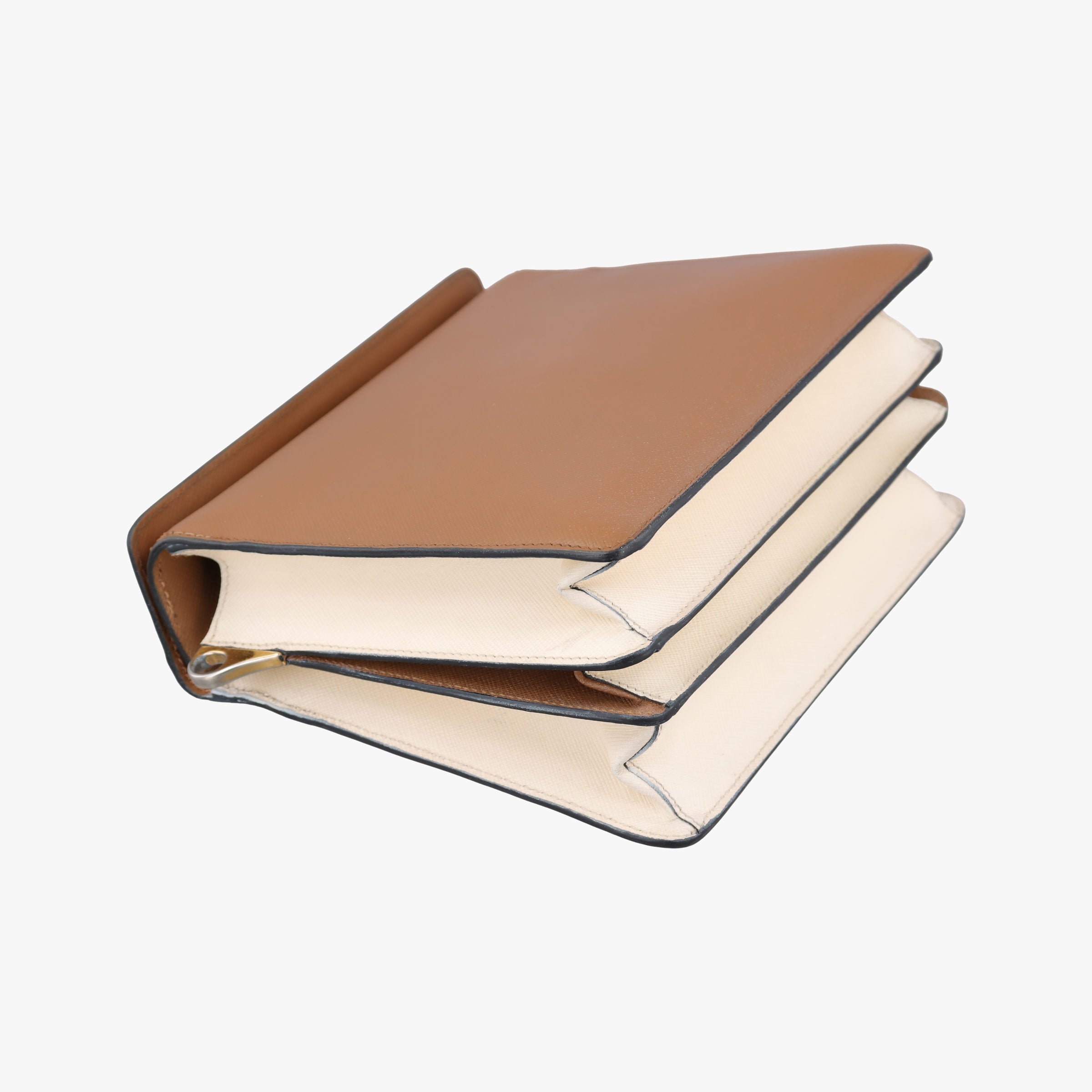 Bicolor Box Brown×White Saffiano Leather 117バイカラーボックス ブラウン×ホワイト サフィアーノレザー 117