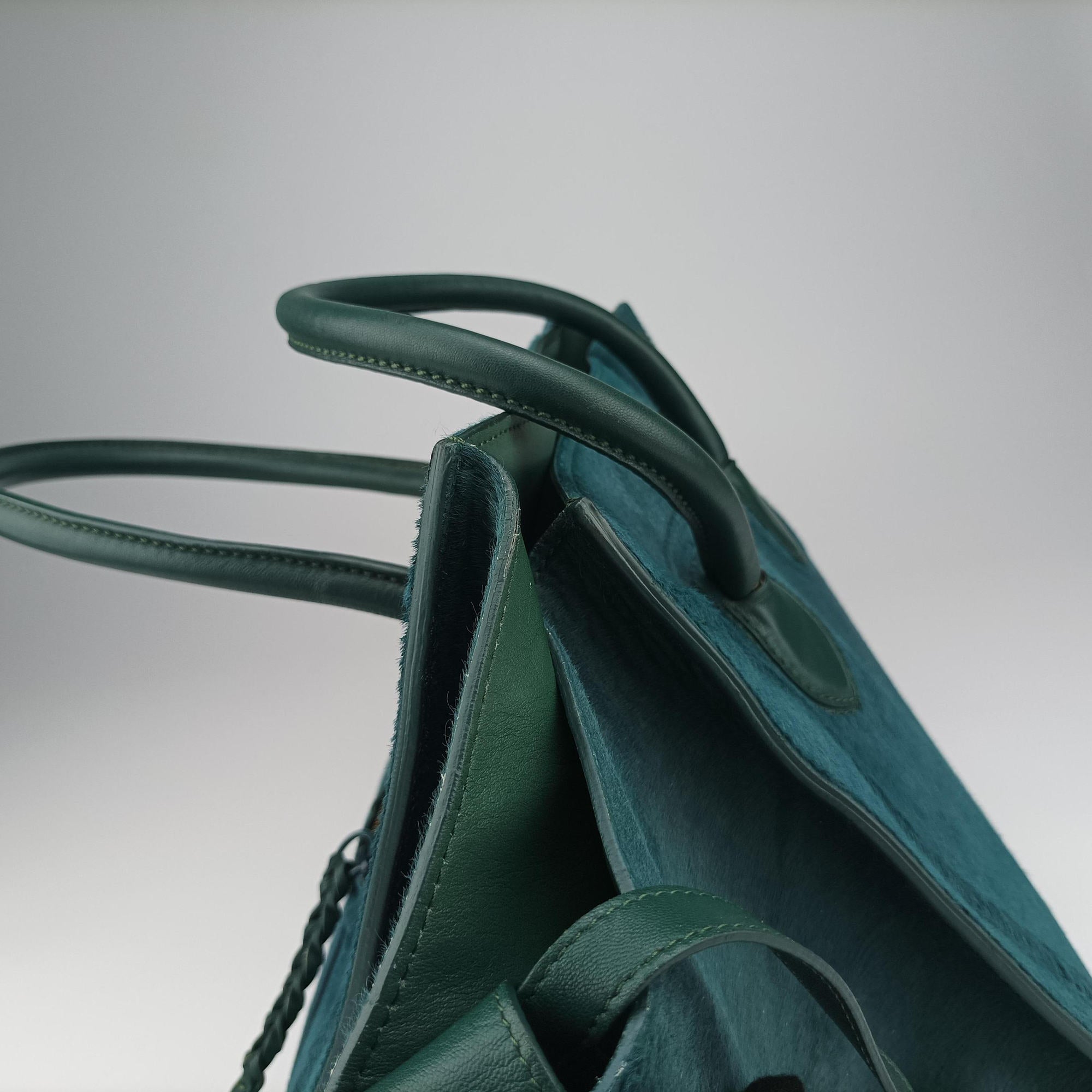 Luggage Square Phantom Green Pony Hair S-PA-1111ラゲージ スクエアファントム グリーン ハラコ S-PA-1111