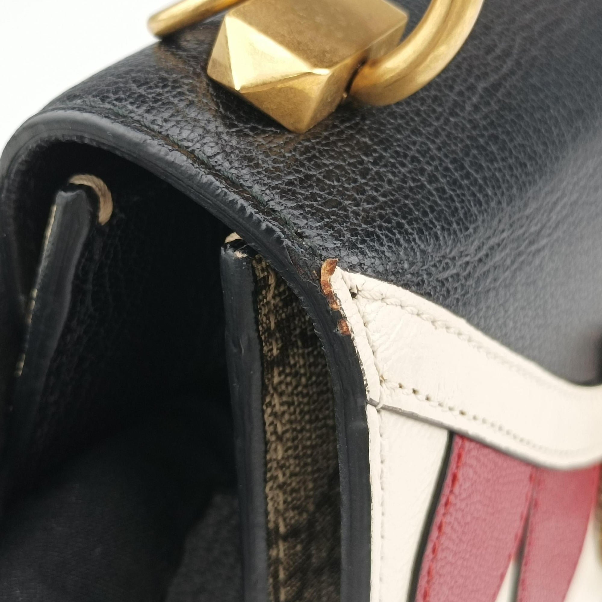 Fox Brooch Bamboo Beige×Multicolour PVC coated canvas×leather 466428 C023189686フォックス ブローチ バンブー ベージュ×マルチカラー PVCコーティングキャンバス×レザー 466428 C023189686