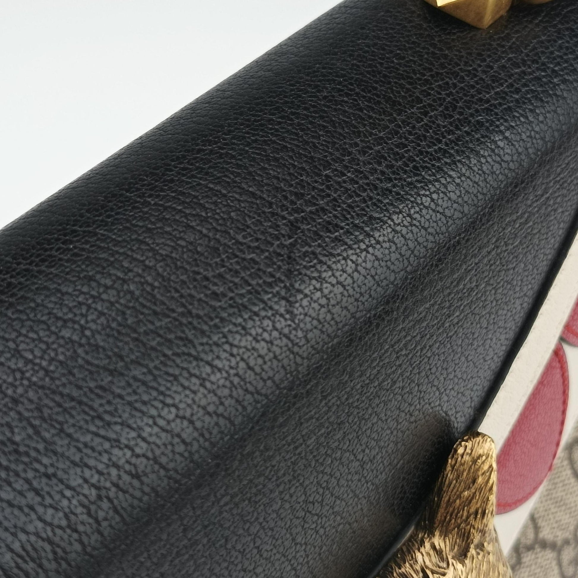 Fox Brooch Bamboo Beige×Multicolour PVC coated canvas×leather 466428 C023189686フォックス ブローチ バンブー ベージュ×マルチカラー PVCコーティングキャンバス×レザー 466428 C023189686