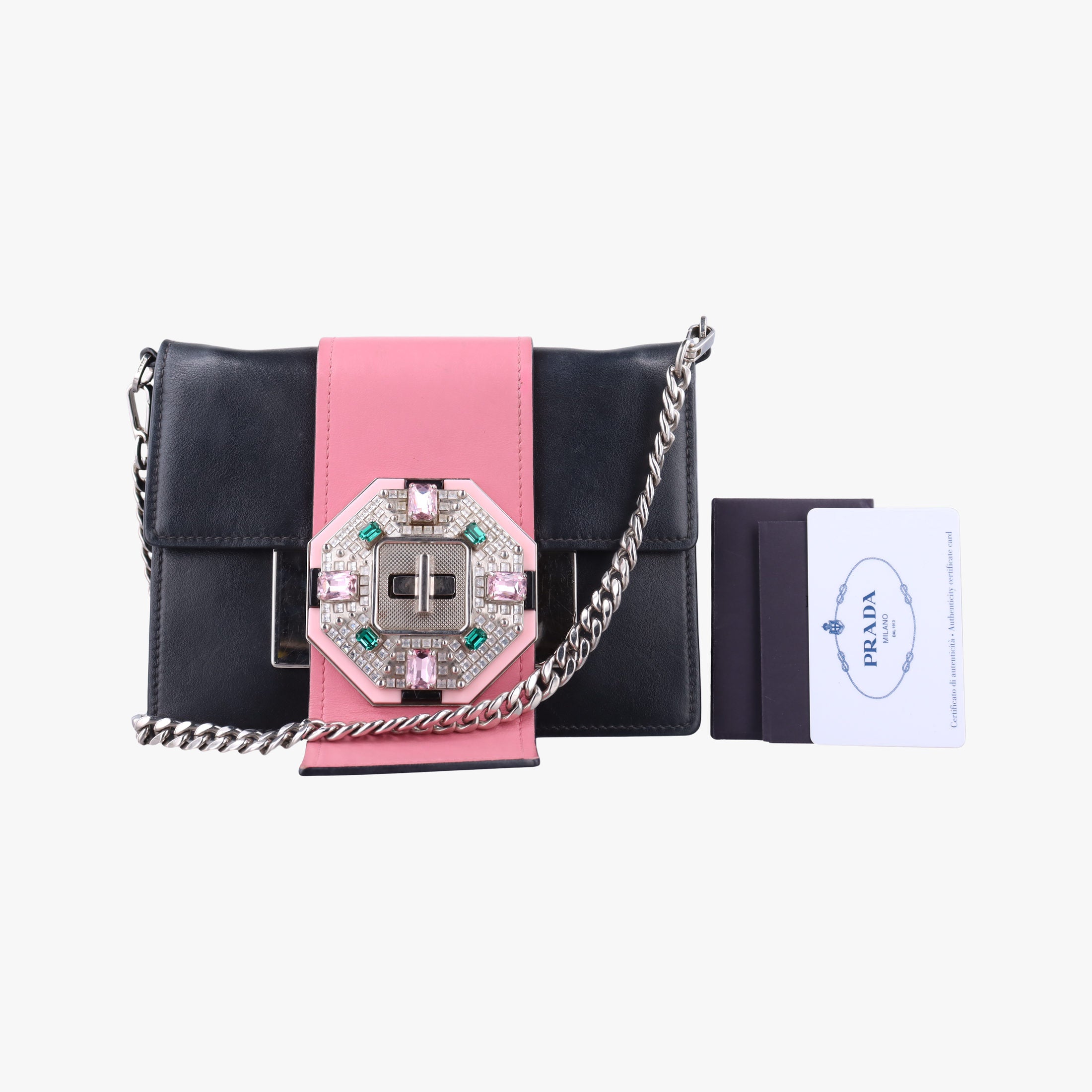 Crystal Ribbons Pink×Black×Multicolour Leather 1BD067 7/Kクリスタルリボン ラインストーン ピンク×ブラック×マルチカラー レザー 1BD067 7/K