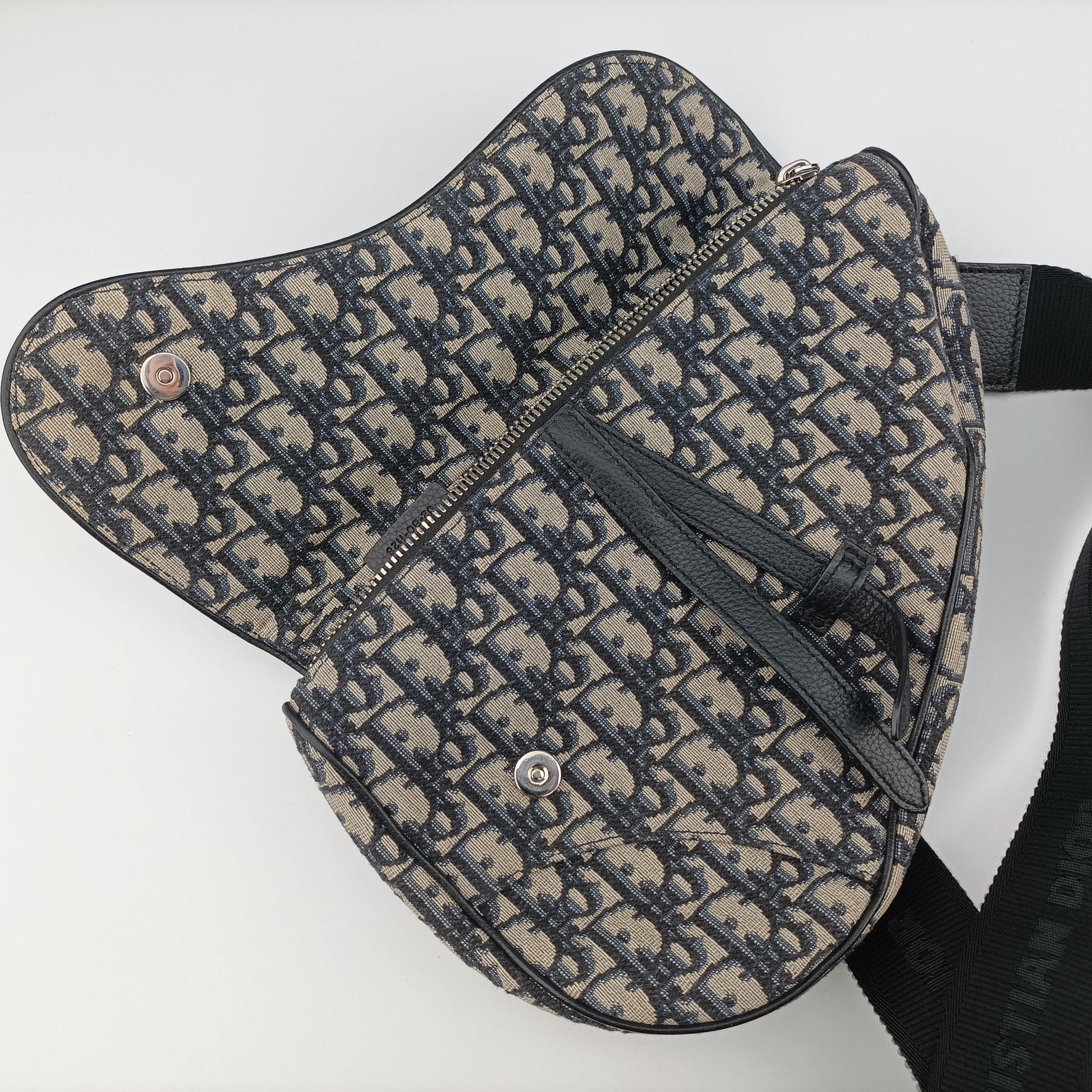 saddle Gray×Navy×Black Jacquard×Leather 02-BO-1128サドル グレー×ネイビー×ブラック ジャガード×レザー 02-BO-1128