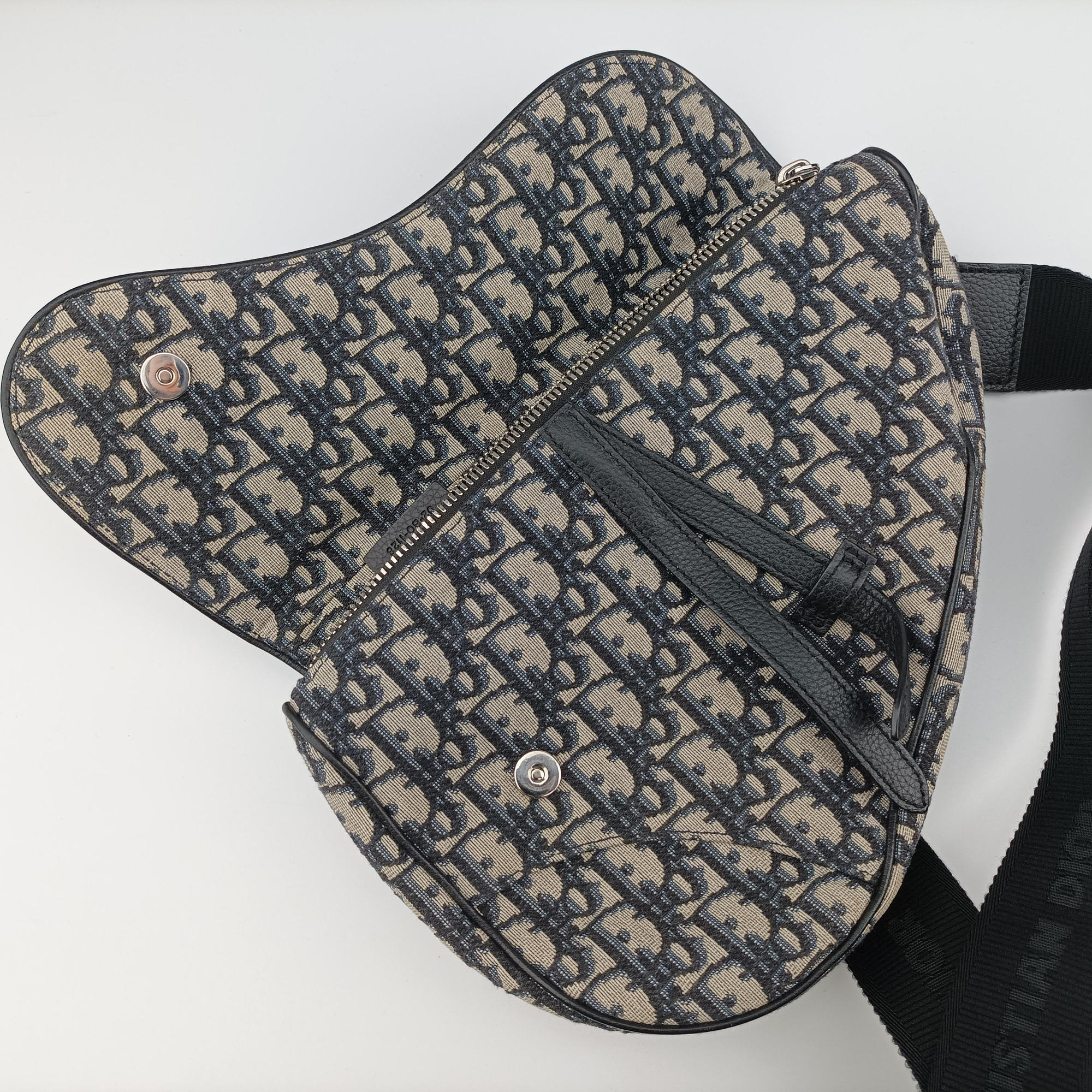 saddle Gray×Navy×Black Jacquard×Leather 02-BO-1128サドル グレー×ネイビー×ブラック ジャガード×レザー 02-BO-1128