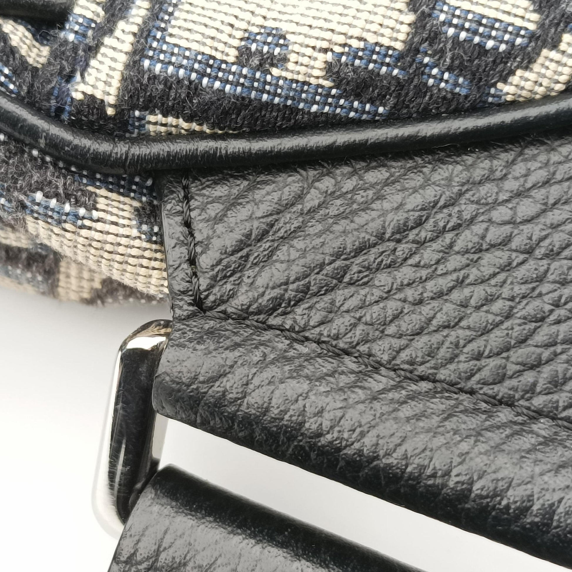 saddle Gray×Navy×Black Jacquard×Leather 02-BO-1128サドル グレー×ネイビー×ブラック ジャガード×レザー 02-BO-1128