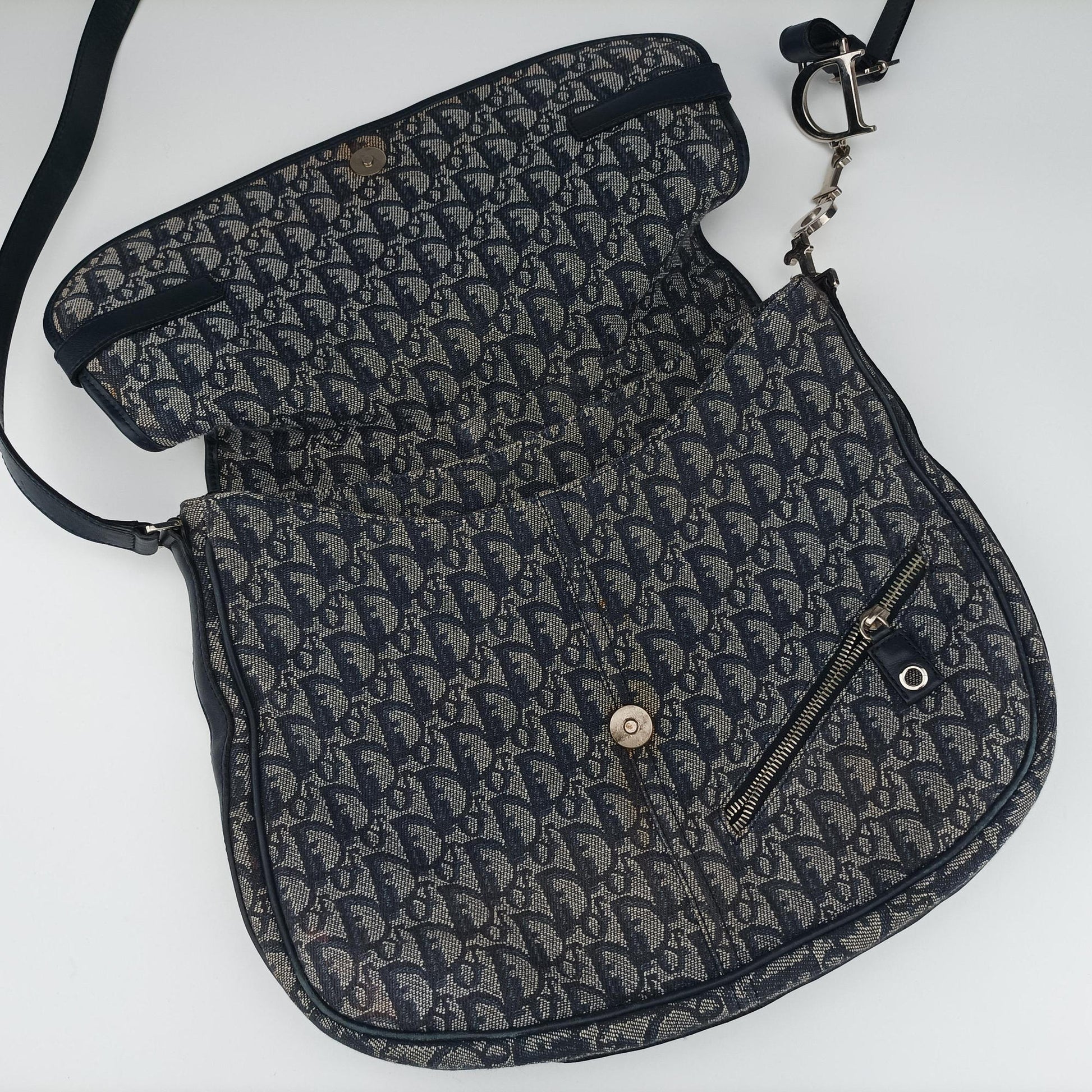 CD Logo Trotter Navy×Grey Jacquard×Leather 05-BO-0036CDロゴ トロッター ネイビー×グレー ジャガード×レザー 05-BO-0036