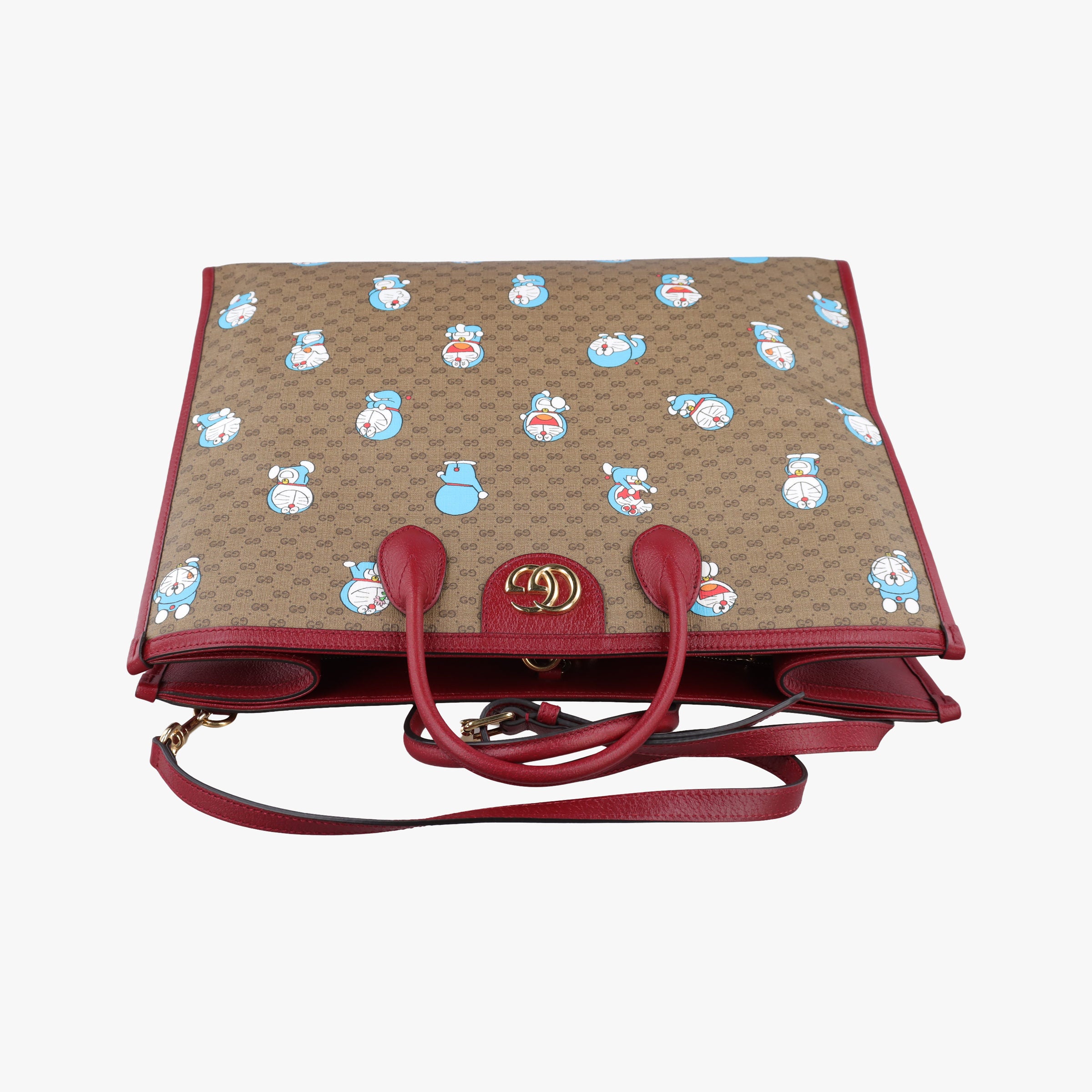 Fujiko-Pro Doraemon Micro GG Supreme Beige × Red × Multicolor PVC coated canvas 653952 F033863316フジコ プロ ドラえもん マイクロGGスプリーム ベージュ×レッド×マルチカラー PVCコーティングキャンバス 653952 F033863316