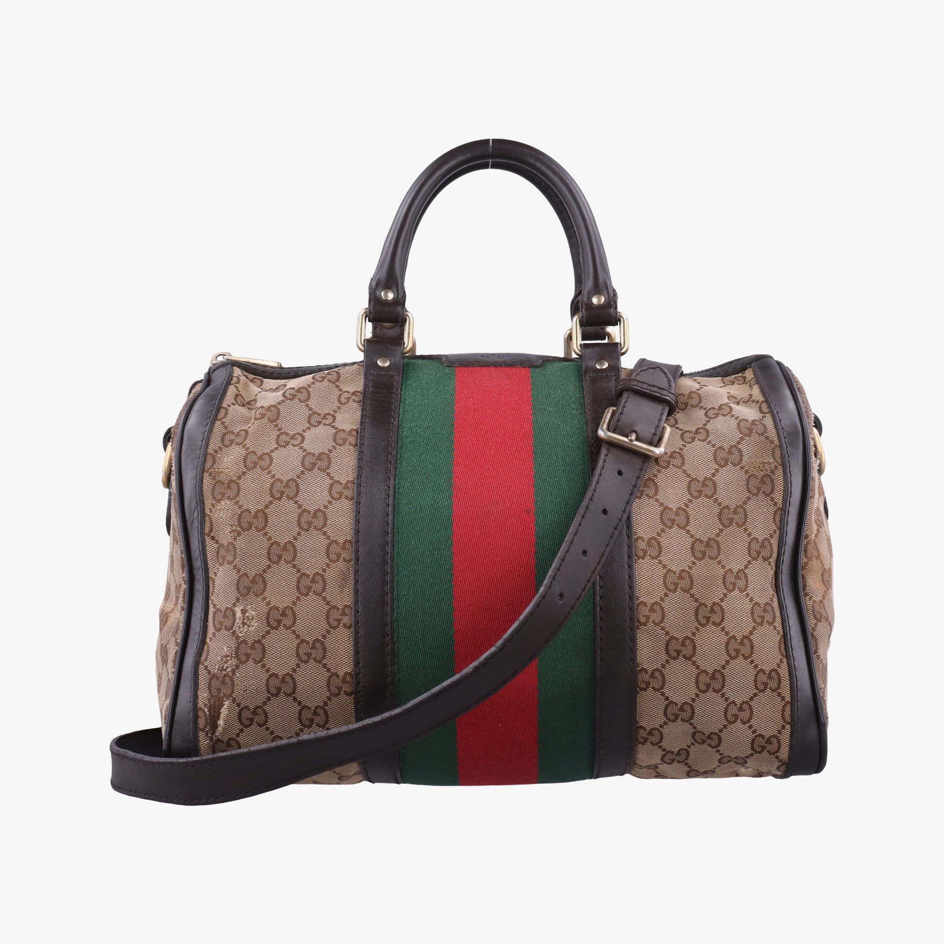 Sherry Line Beige×green×red canvas×leather 247205 B014672296シェリーライン ベージュ×グリーン×レッド キャンバス×レザー 247205 B014672296