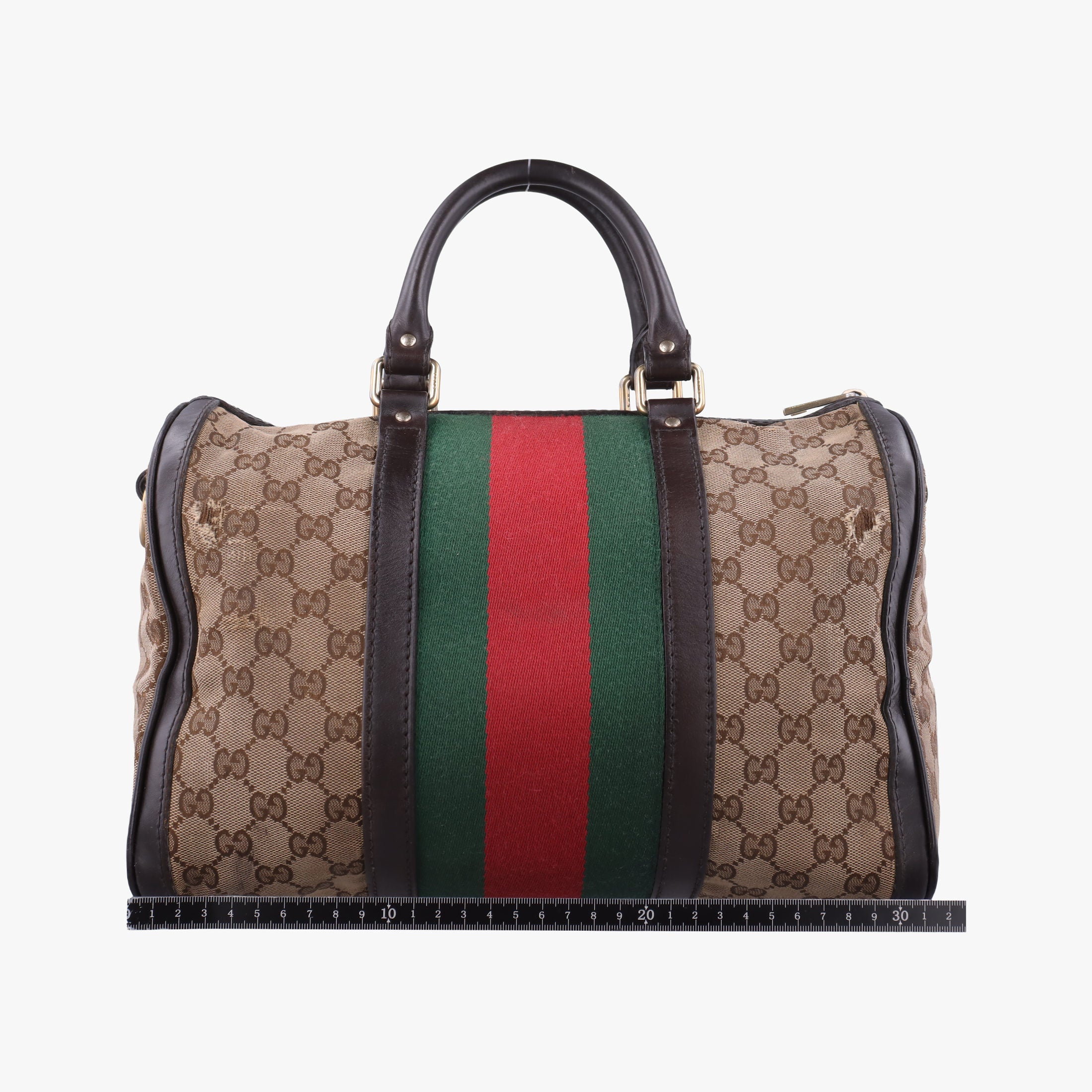 Sherry Line Beige×green×red canvas×leather 247205 B014672296シェリーライン ベージュ×グリーン×レッド キャンバス×レザー 247205 B014672296