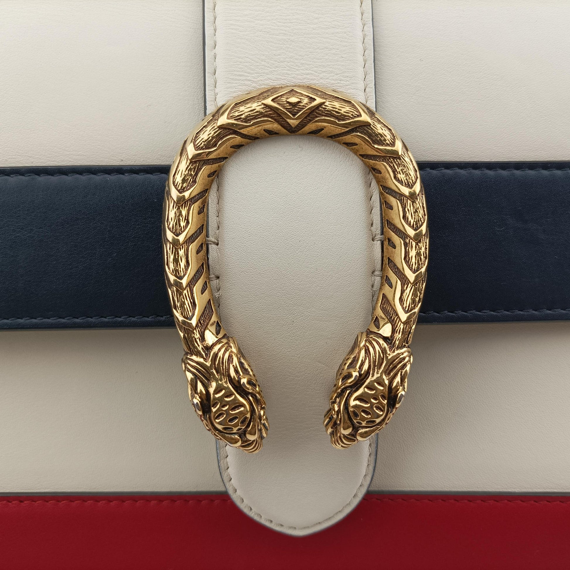 Dionysus bamboo White×navy×red Leather 448075 I020376623ディオニュソス バンブー ホワイト×ネイビー×レッド レザー 448075 I020376623