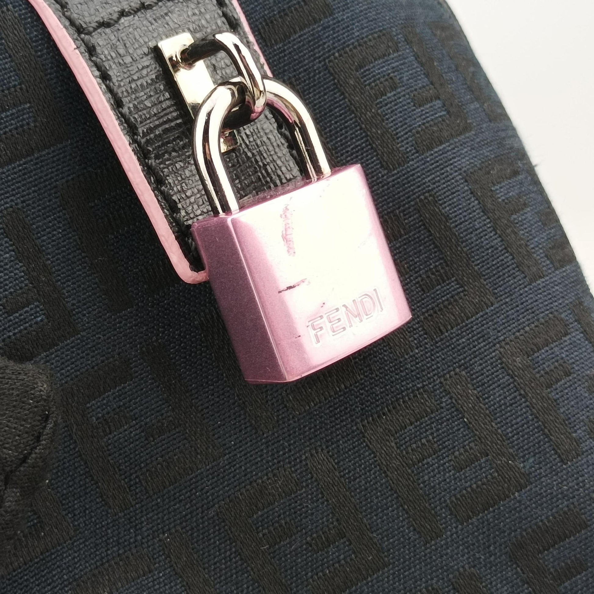 Forever Bauletto Zucchino Black×pink canvas×leather 8BL068 8BL068/HJE 128/2305フォーエバー バウレット  ズッキーノ ブラック×ピンク キャンバス×レザー 8BL068 8BL068/HJE 128/2305