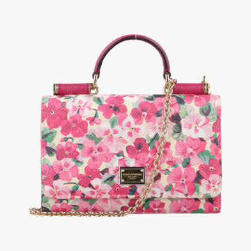Sicily floral pink×Multicolour leather シシリー フローラル ピンク×マルチカラー レザー 