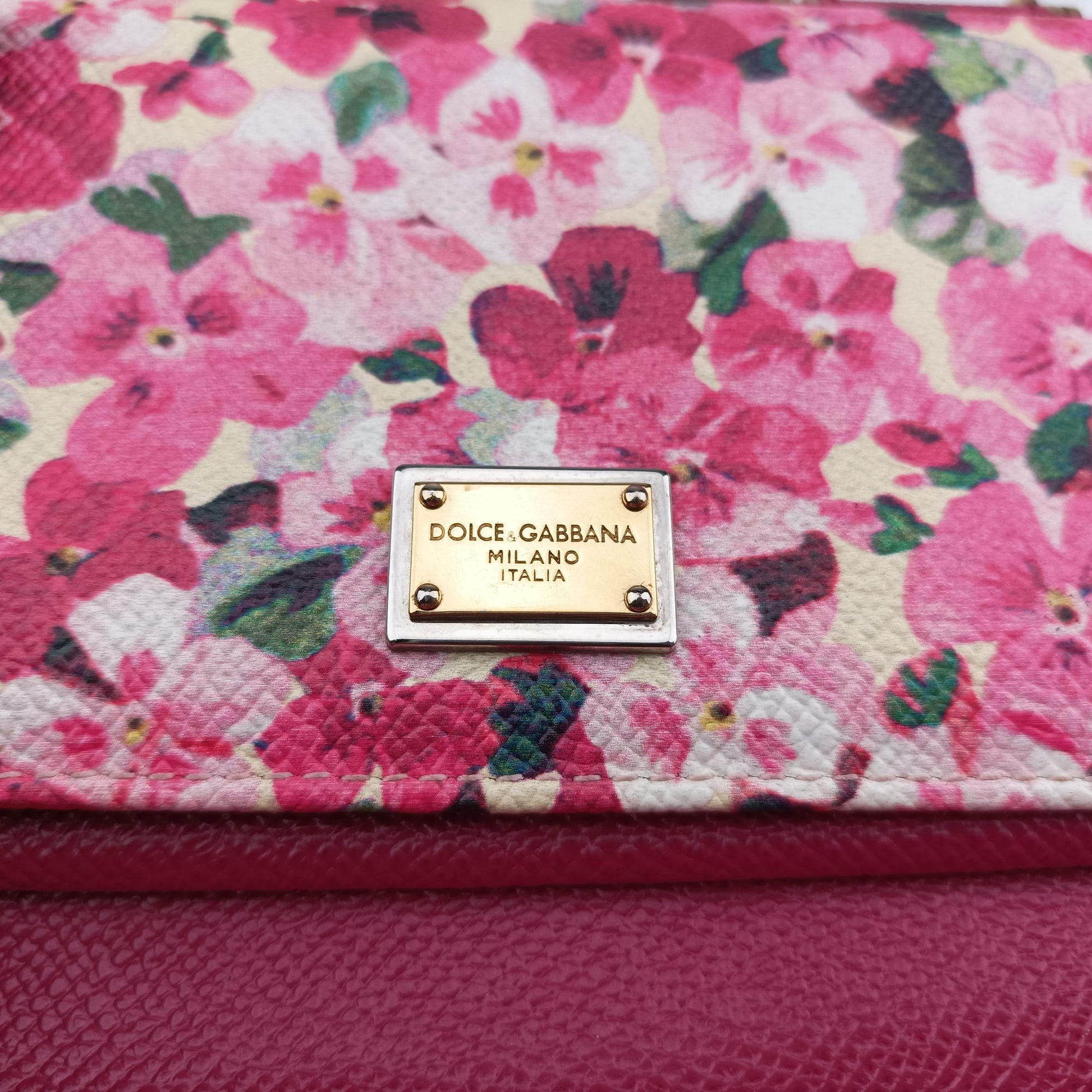 Sicily floral pink×Multicolour leather シシリー フローラル ピンク×マルチカラー レザー 