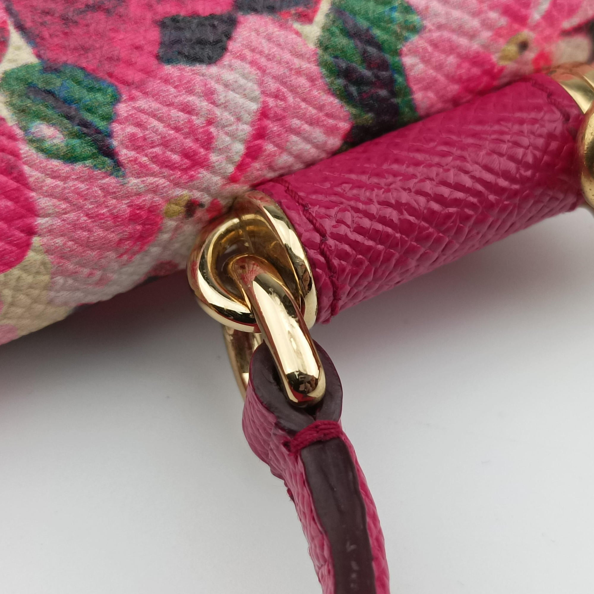 Sicily floral pink×Multicolour leather シシリー フローラル ピンク×マルチカラー レザー 