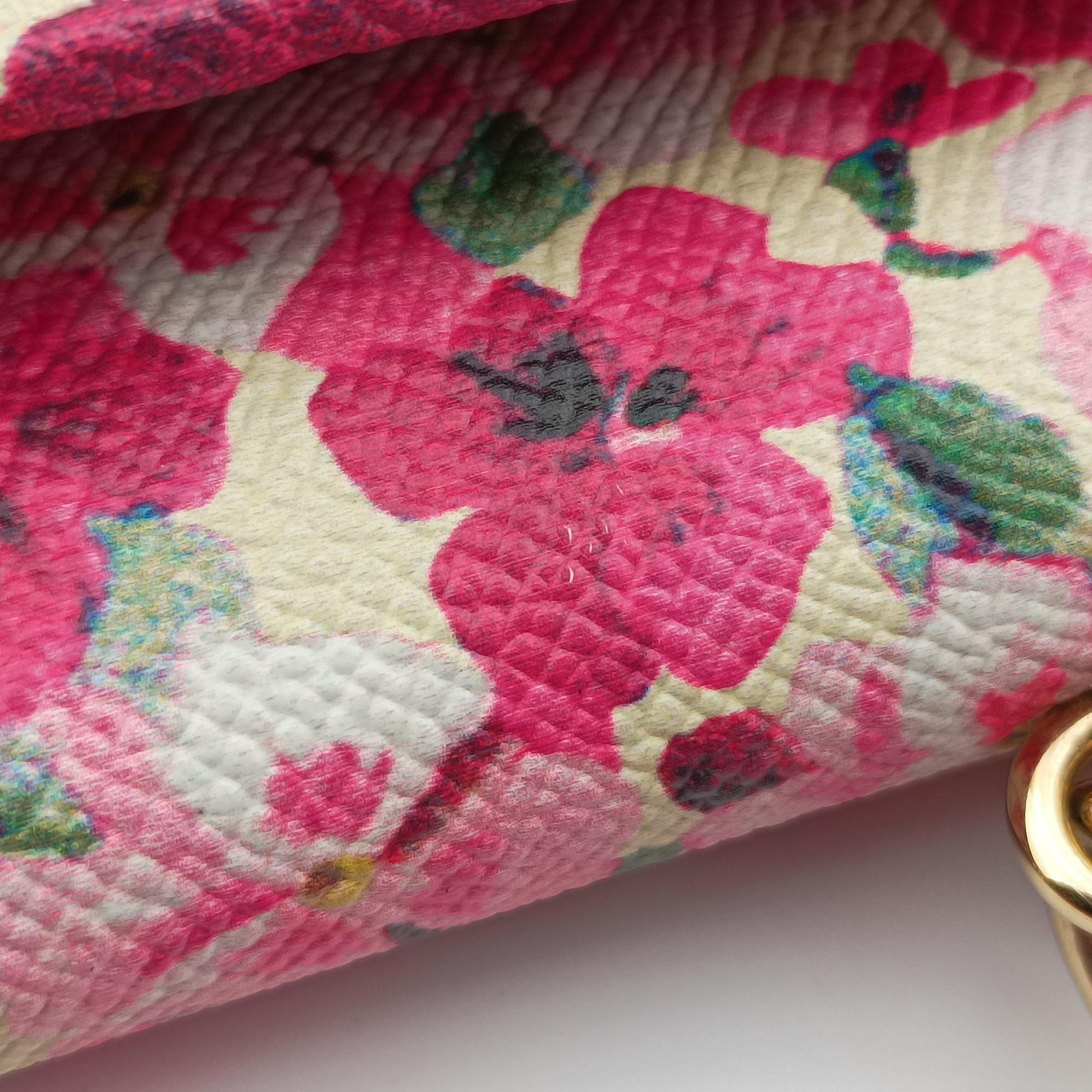 Sicily floral pink×Multicolour leather シシリー フローラル ピンク×マルチカラー レザー 