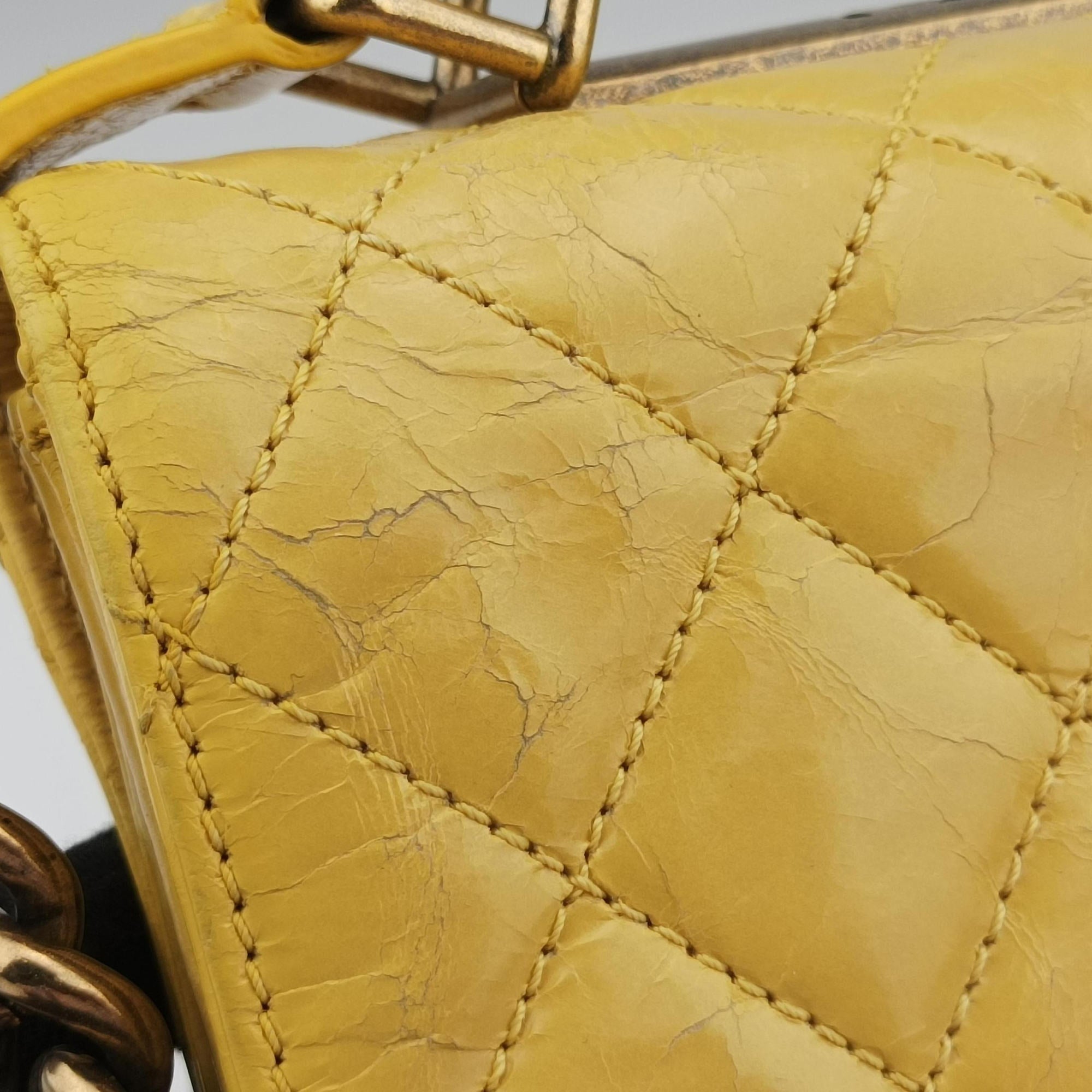 2.55 Rita Matelasse Yellow Leather A66816 157574522.55 リタ マトラッセ イエロー レザー A66816 15757452