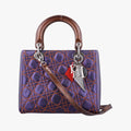 Lady Dior Purple×Orange×Brown Lambskin 15-BO-1121レディディオール パープル×オレンジ×ブラウン ラムスキン 15-BO-1121