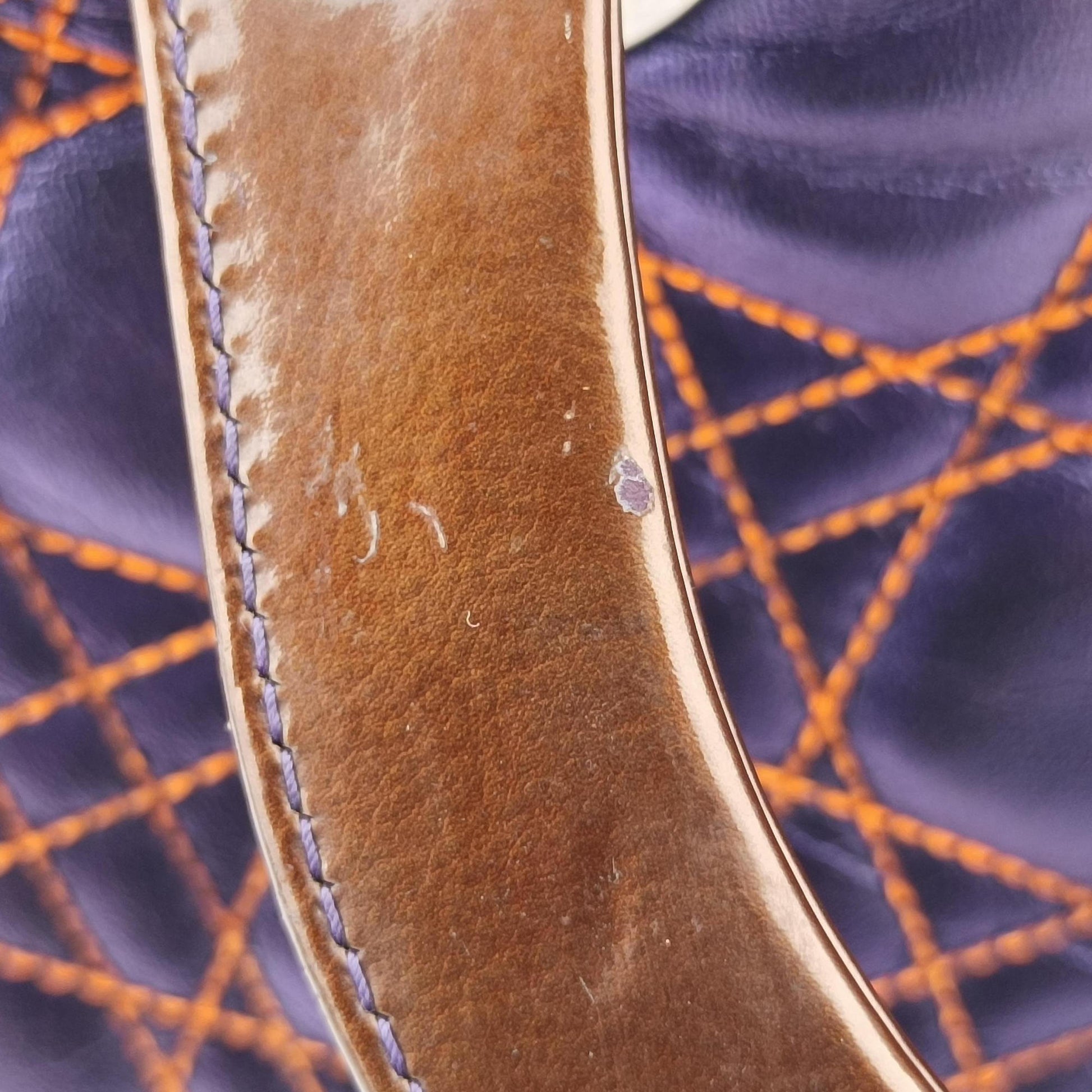 Lady Dior Purple×Orange×Brown Lambskin 15-BO-1121レディディオール パープル×オレンジ×ブラウン ラムスキン 15-BO-1121
