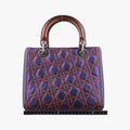 Lady Dior Purple×Orange×Brown Lambskin 15-BO-1121レディディオール パープル×オレンジ×ブラウン ラムスキン 15-BO-1121