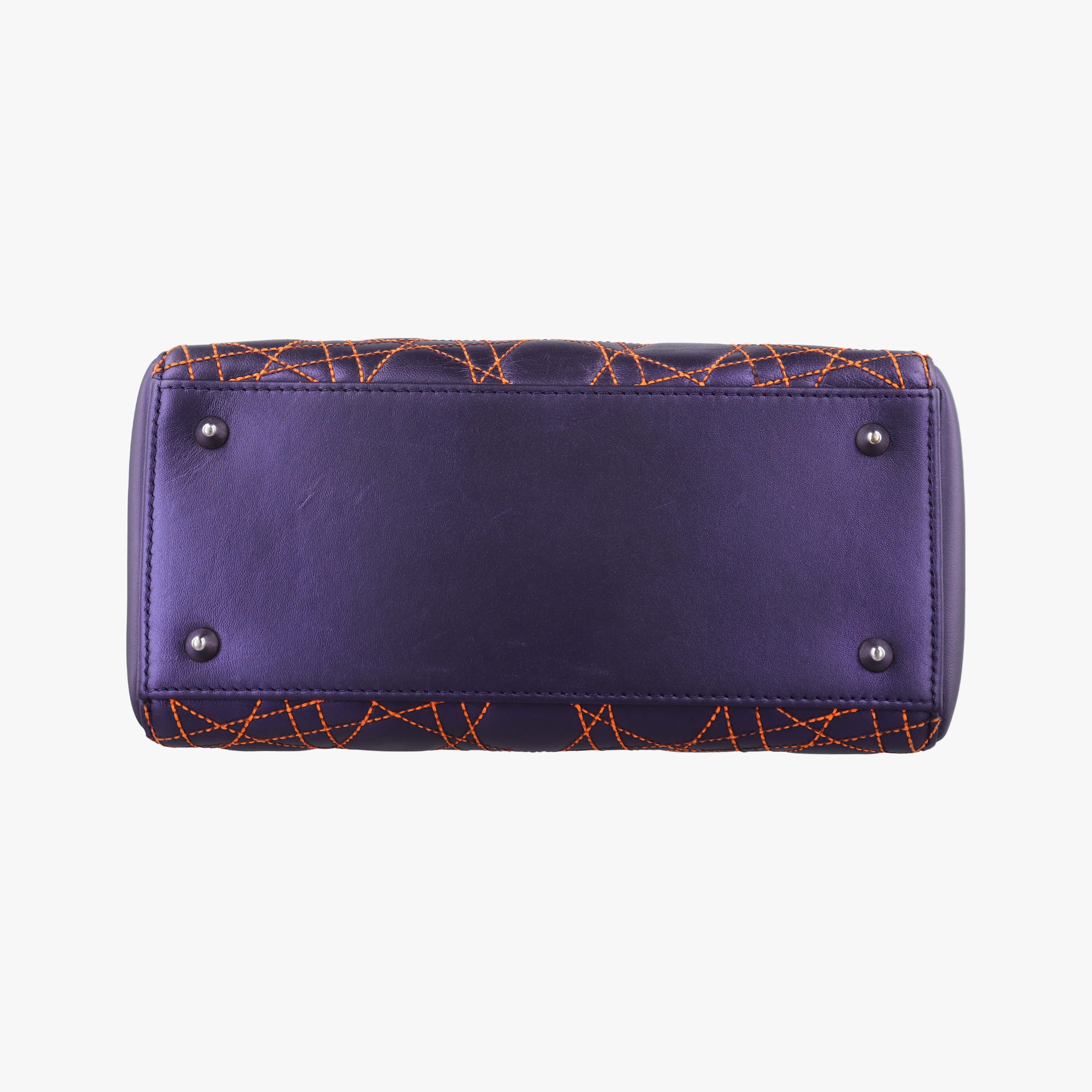 Lady Dior Purple×Orange×Brown Lambskin 15-BO-1121レディディオール パープル×オレンジ×ブラウン ラムスキン 15-BO-1121
