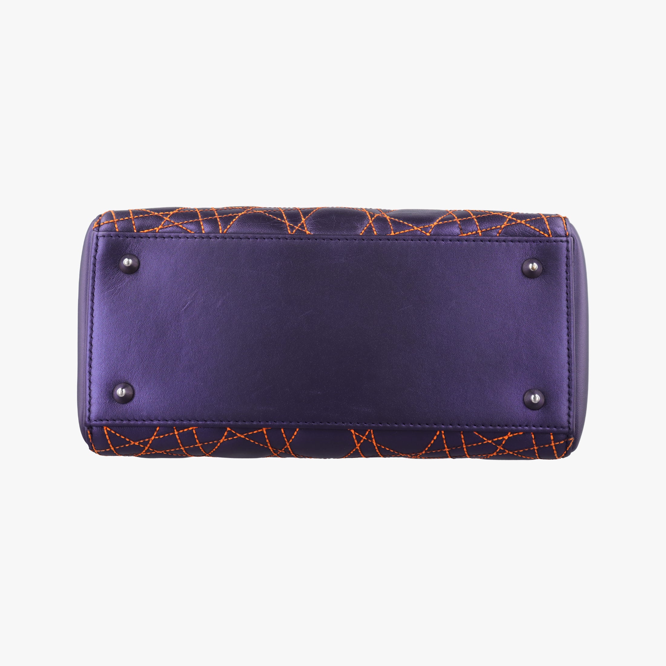Lady Dior Purple×Orange×Brown Lambskin 15-BO-1121レディディオール パープル×オレンジ×ブラウン ラムスキン 15-BO-1121