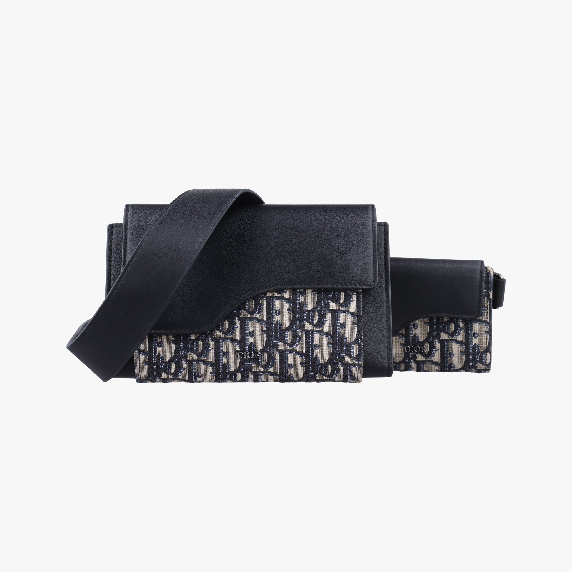 Oblique Saddle Navy×Black Jacquard×Leather 24-BO-0260 24-BO-0270オブリーク サドル ネイビー×ブラック ジャガード×レザー 24-BO-0260 24-BO-0270